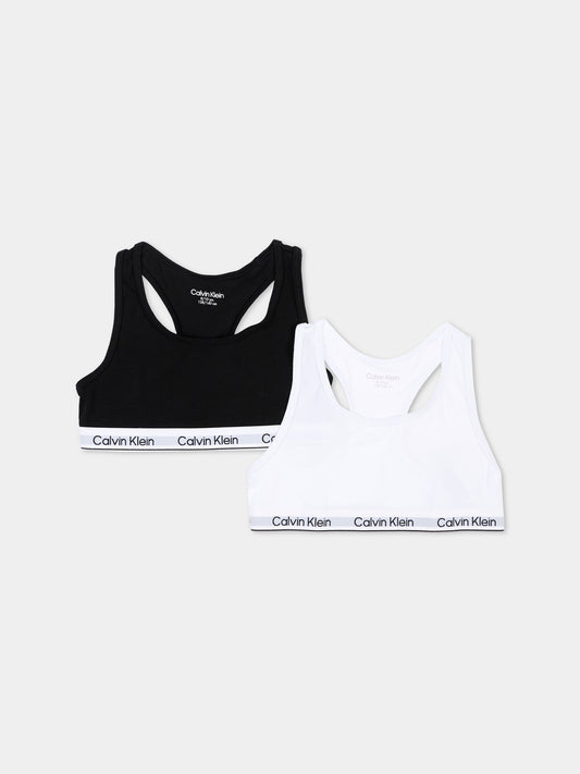 Reggiseno nero per bambina con logo,Calvin Klein Kids,G80G800742 0SB