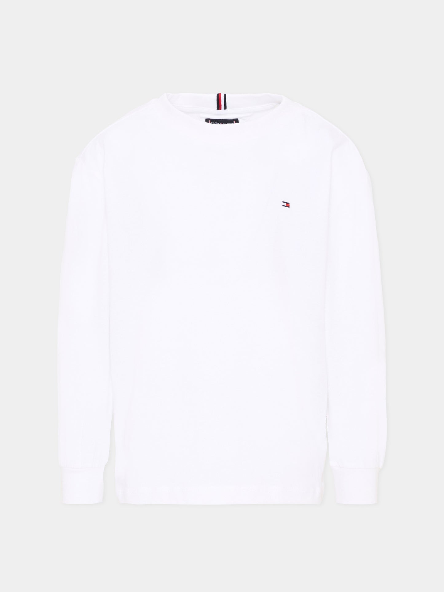 T-Shirt bianca per bambini con Tommy flag,Tommy Hilfiger Junior,KB0KB09846 YBR