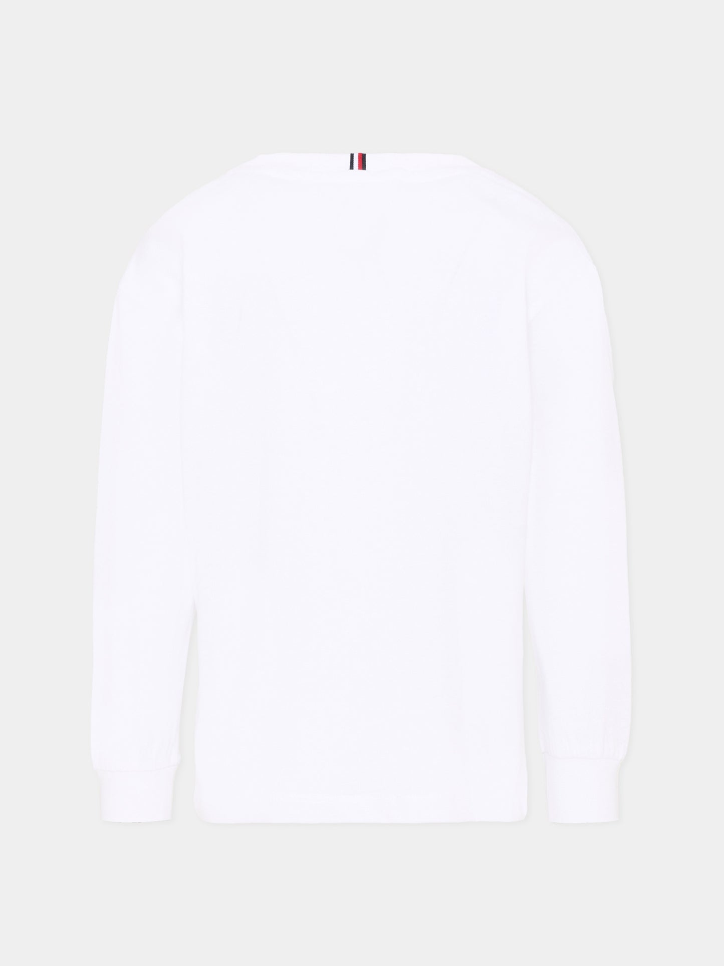 T-Shirt bianca per bambini con Tommy flag,Tommy Hilfiger Junior,KB0KB09846 YBR