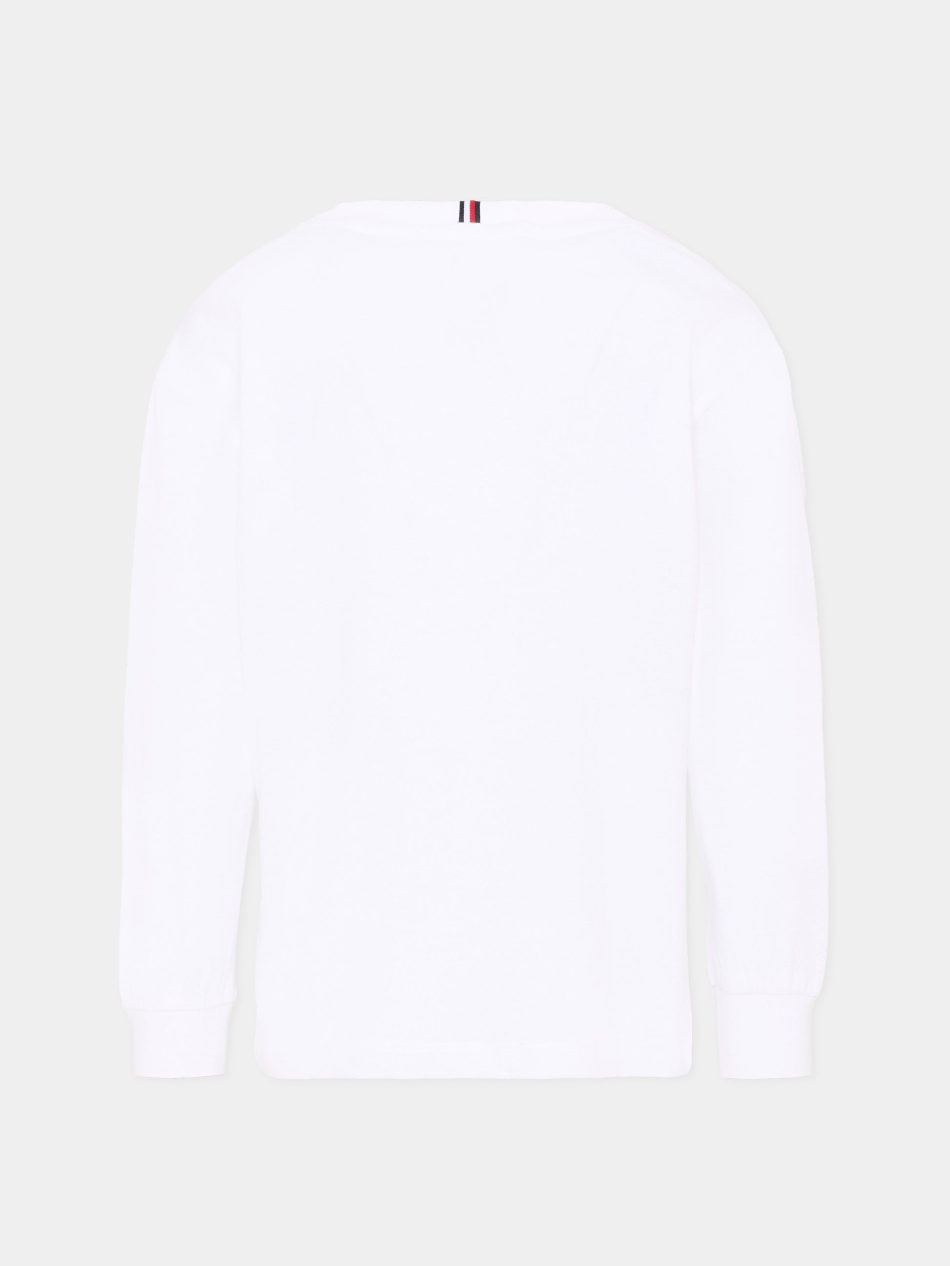 T-Shirt bianca per bambini con Tommy flag,Tommy Hilfiger Junior,KB0KB09846 YBR