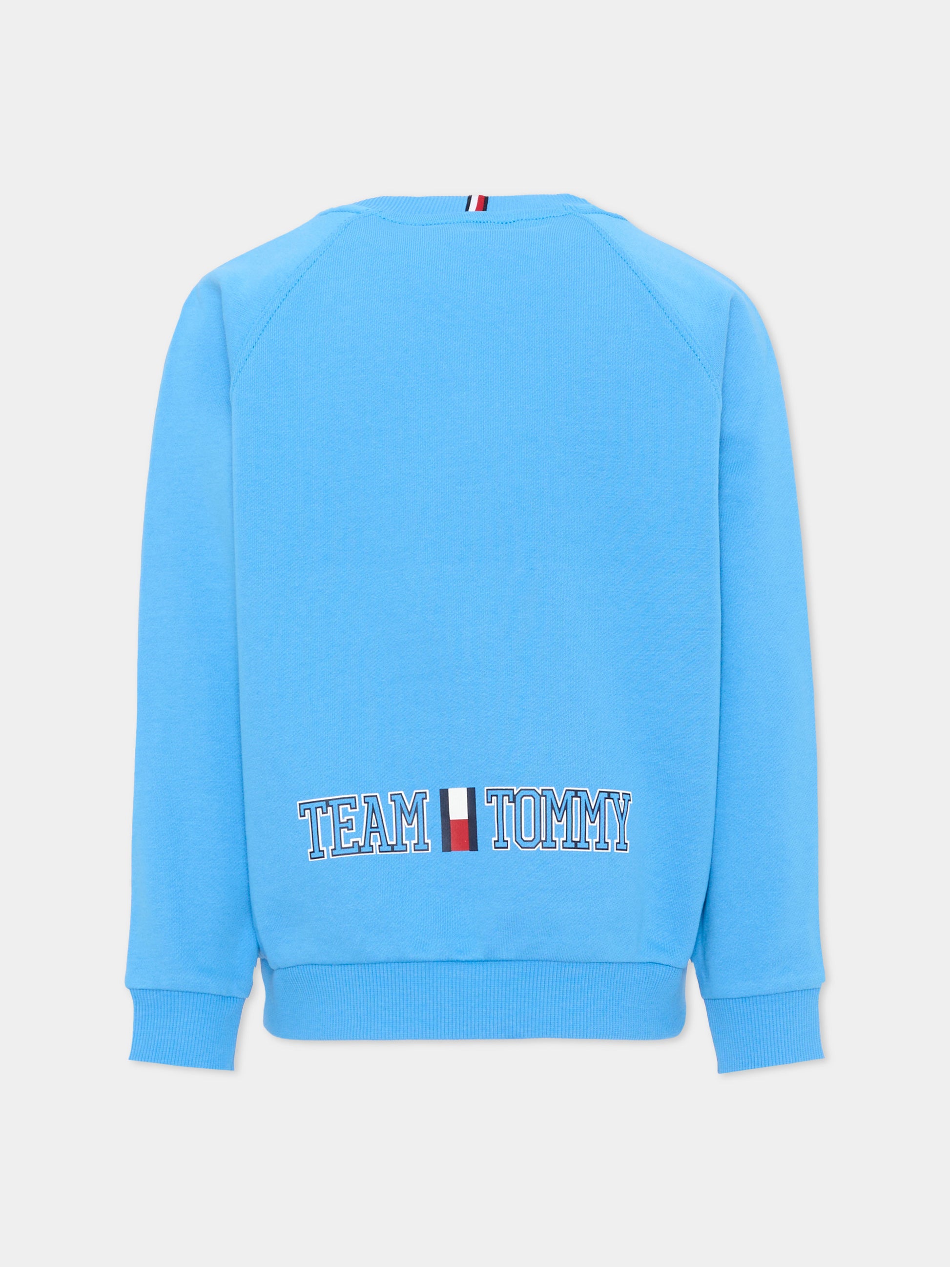 Felpa azzurra per bambino con logo,Tommy Hilfiger Junior,KB0KB10509 C39