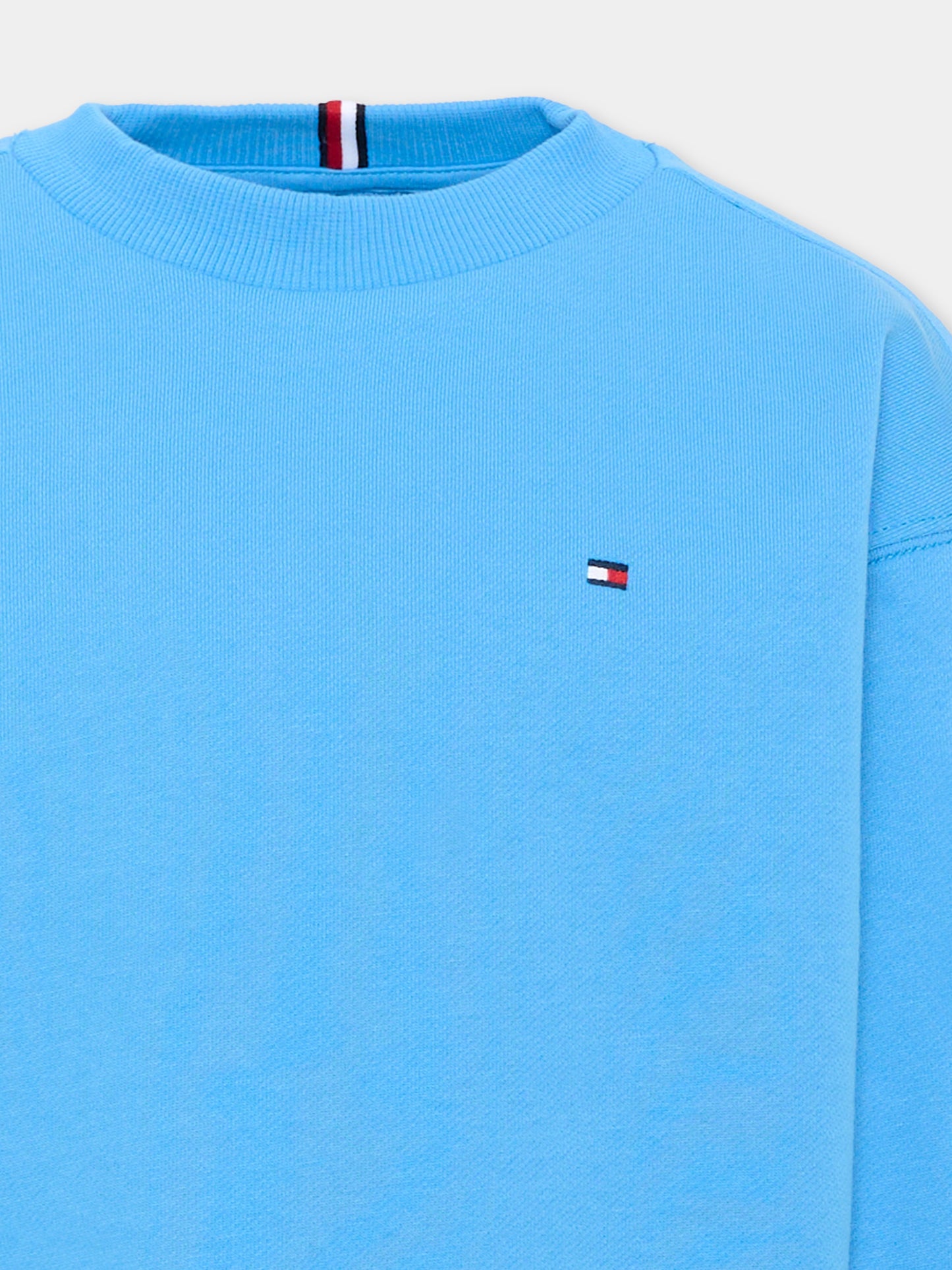 Felpa azzurra per bambino con logo,Tommy Hilfiger Junior,KB0KB10509 C39