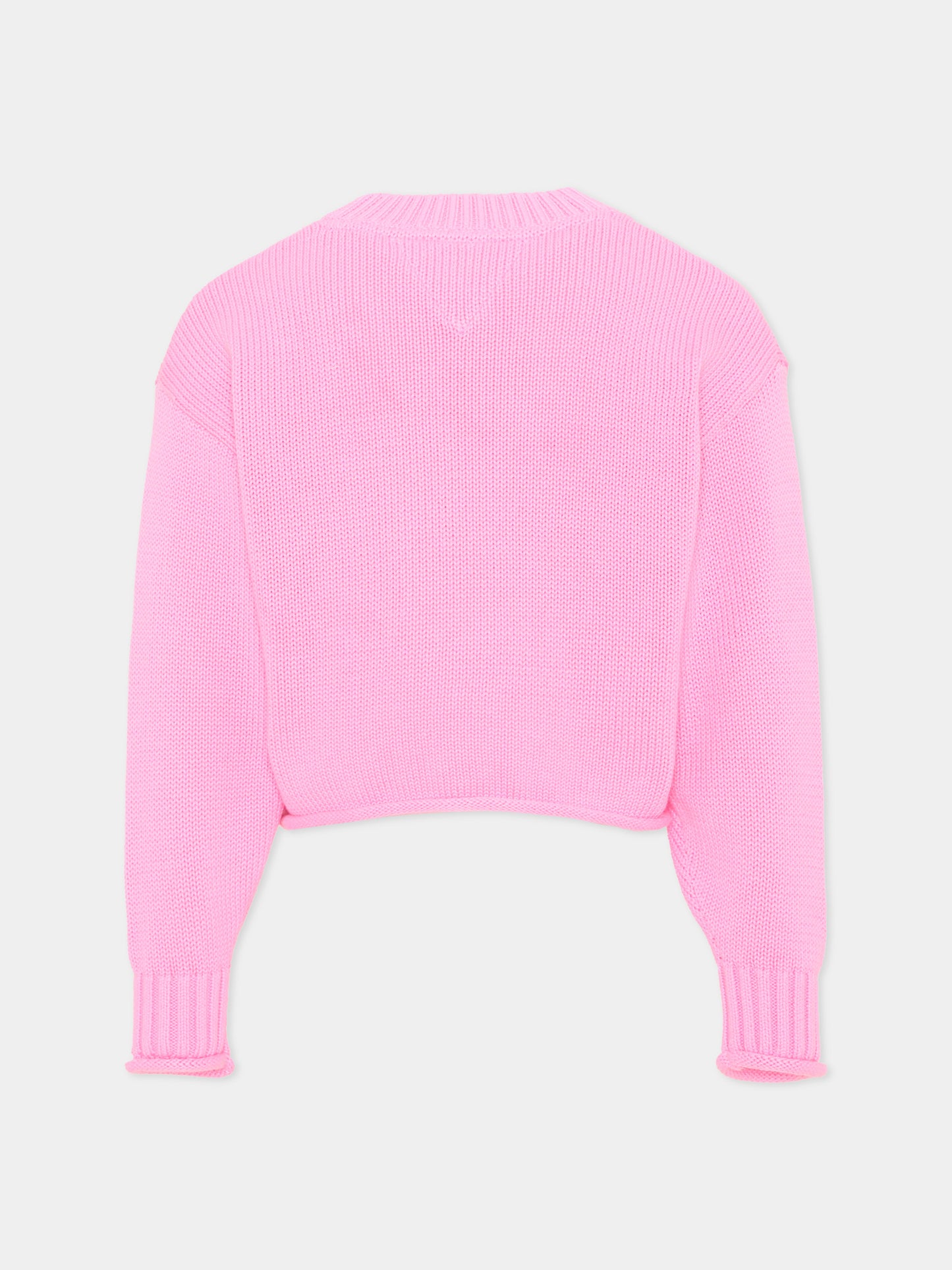 Maglione rosa per bambina con logo,Tommy Hilfiger Junior,KG0KG08922 TOU