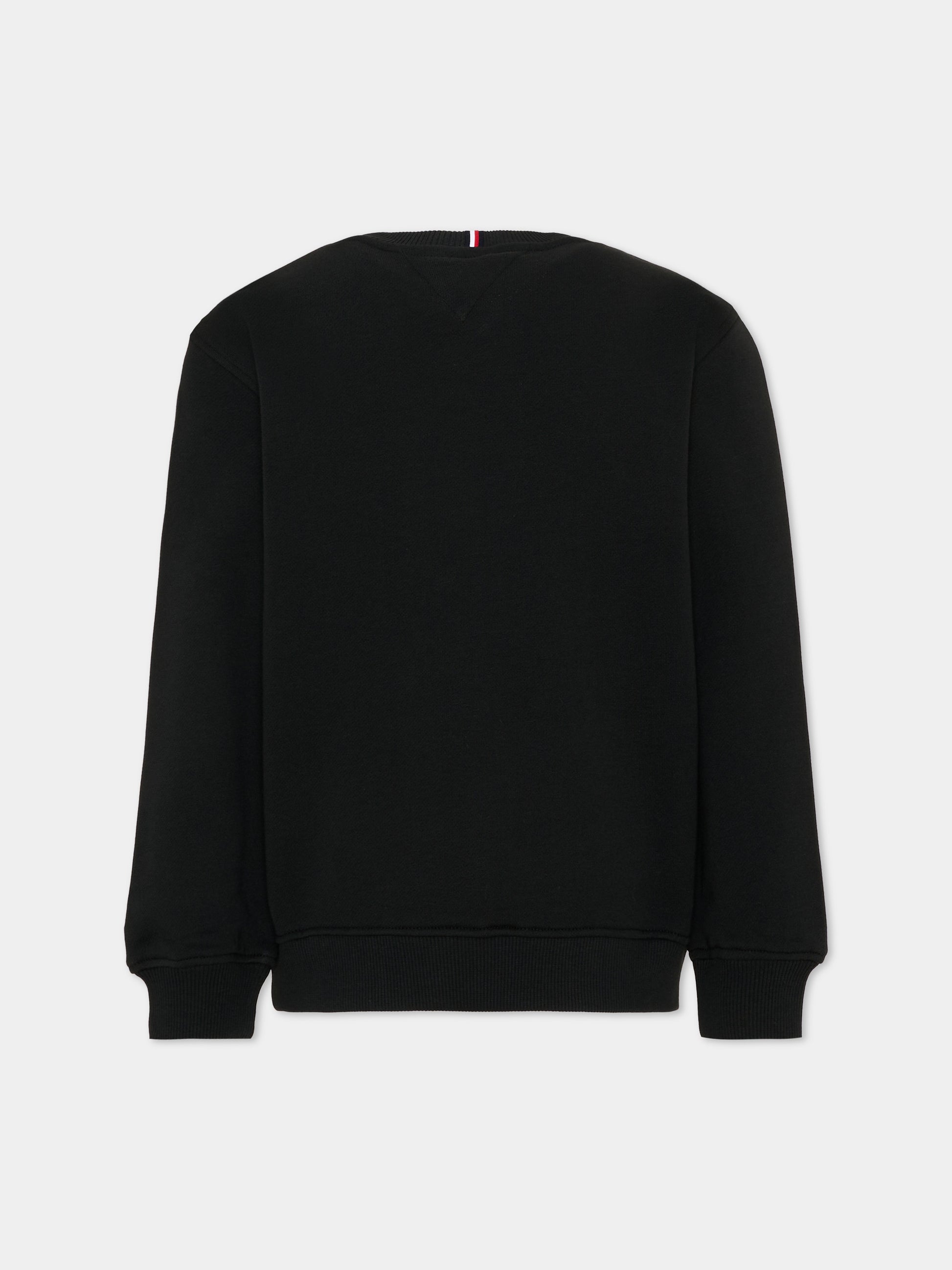 Felpa nera per bambina con logo,Tommy Hilfiger Junior,KS0KS00709 BDS