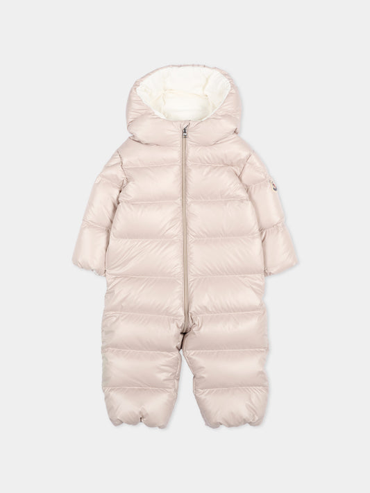 Piumino beige Alanie per neonati con logo,Moncler Kids,L2951 1G00002 597YX 20N