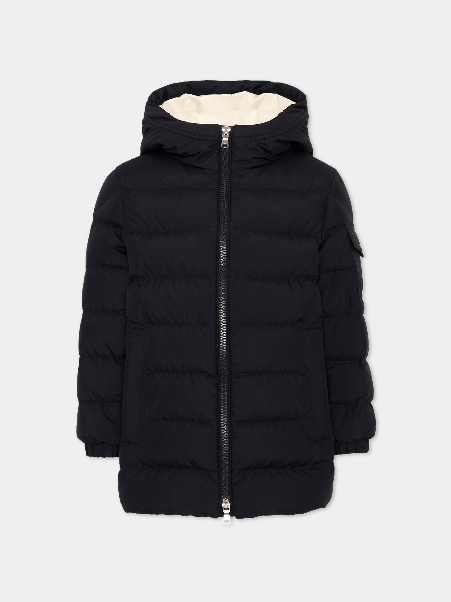 Piumino blu Brannock per bambino con logo,Moncler Kids,L2954 1A00021 597YW 778