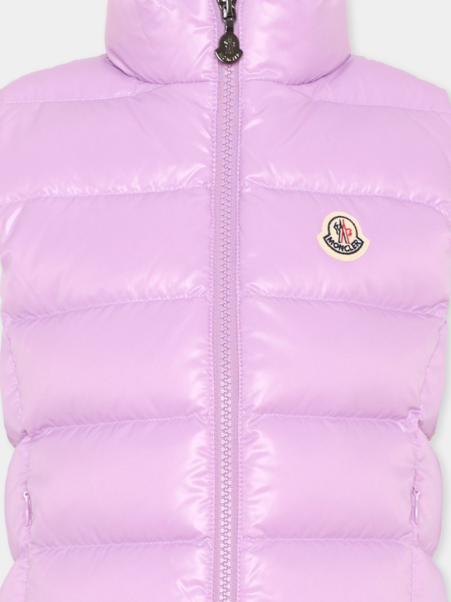 Gilet lilla Ghany per bambina con logo,Moncler Kids,L2954 1A52810 68950 602