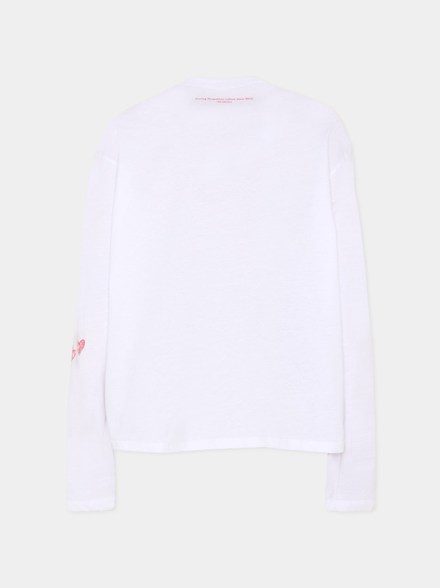 T-shirt bianca per adulti con disegni,J'adore Napoli,J'ADORE NAPOLI SKETCH BOXY LONGSLEEVE ADULT WHITE