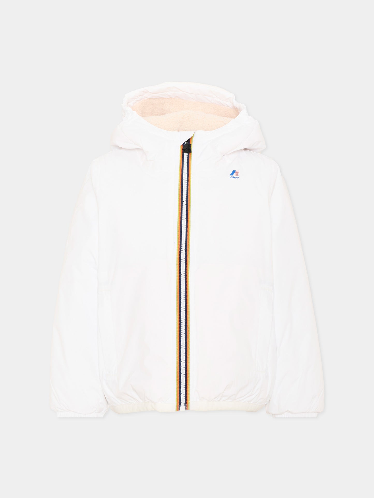 Piumino bianco Claude Orsetto per bambini con logo,K-way,K7142TW 490