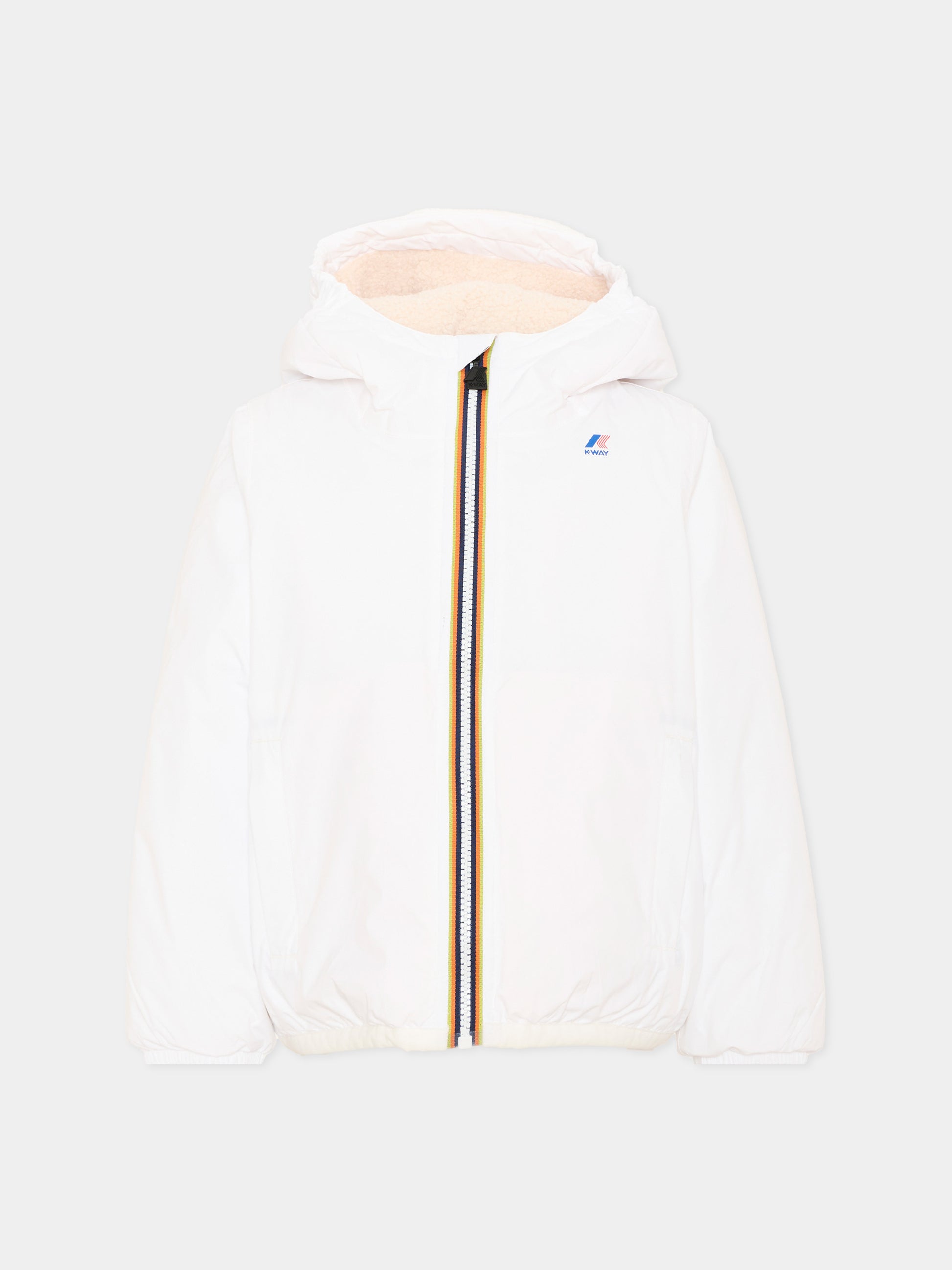Piumino bianco Claude Orsetto per bambini con logo,K-way,K7142TW 490