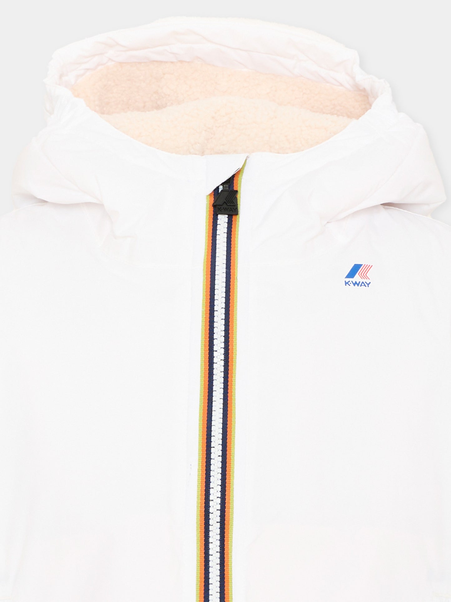 Piumino bianco Claude Orsetto per bambini con logo,K-way,K7142TW 490