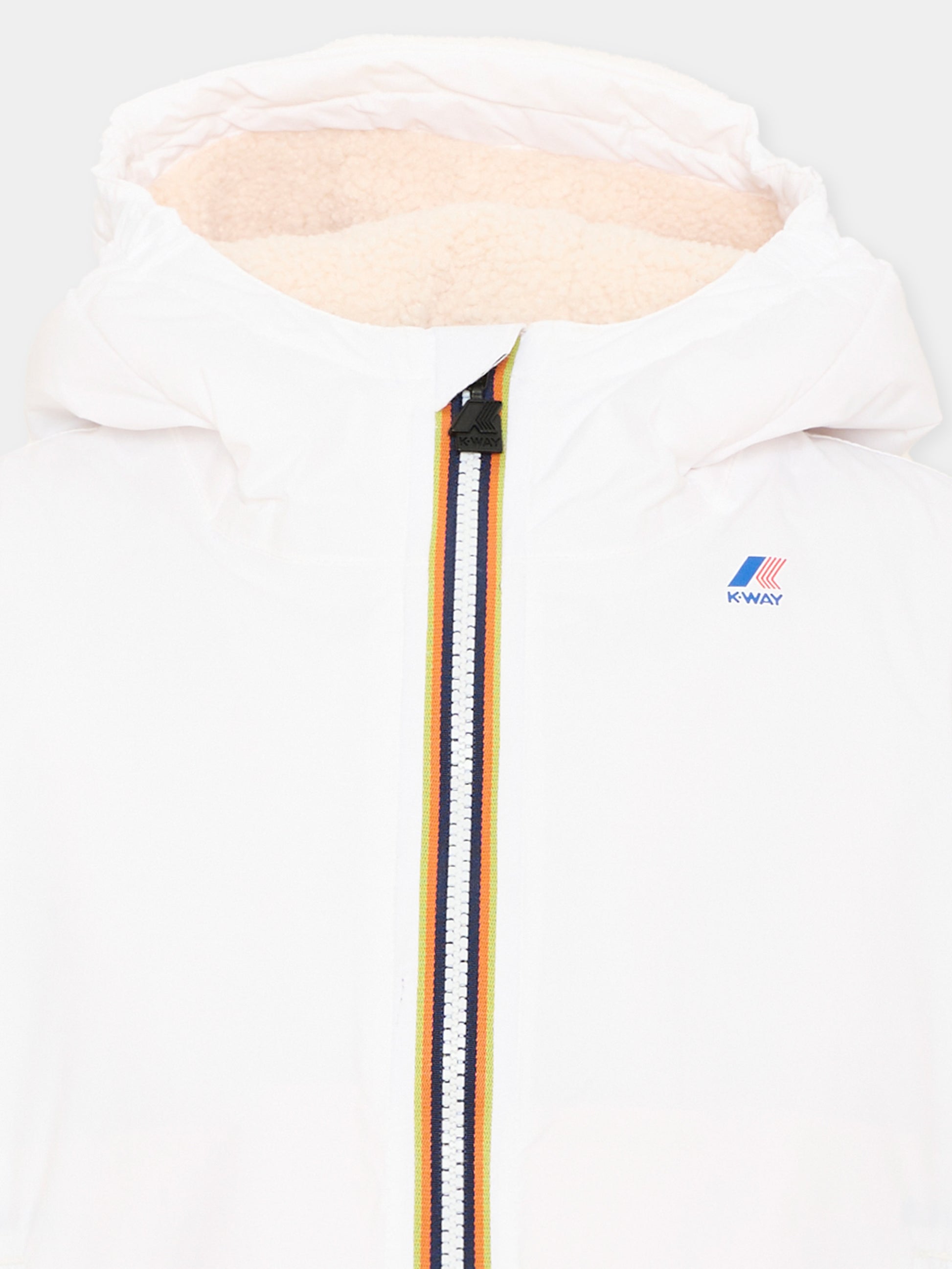 Piumino bianco Claude Orsetto per bambini con logo,K-way,K7142TW 490