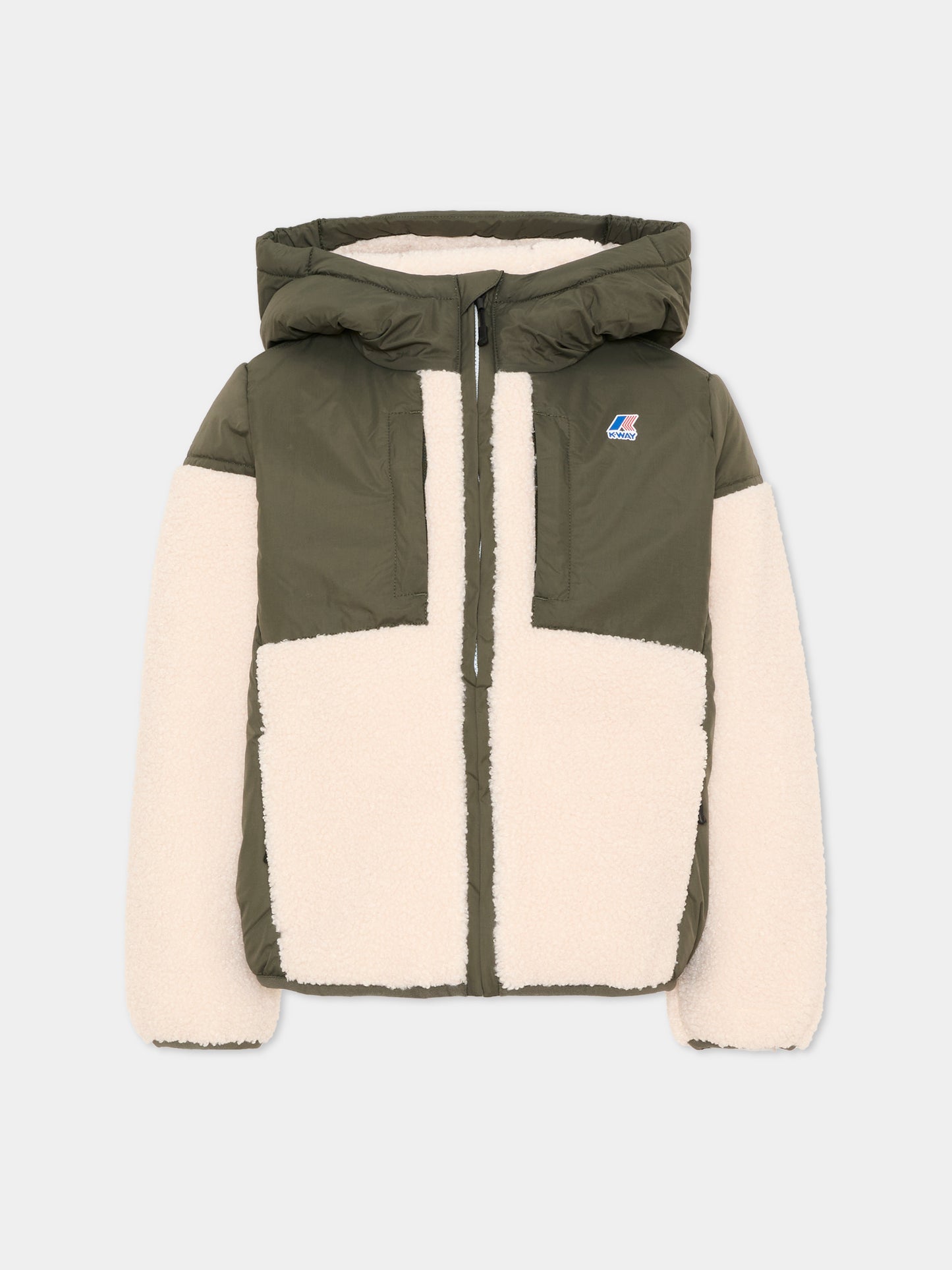 Ecopelliccia verde Samson per bambini con logo,K-way,K21452W B0A