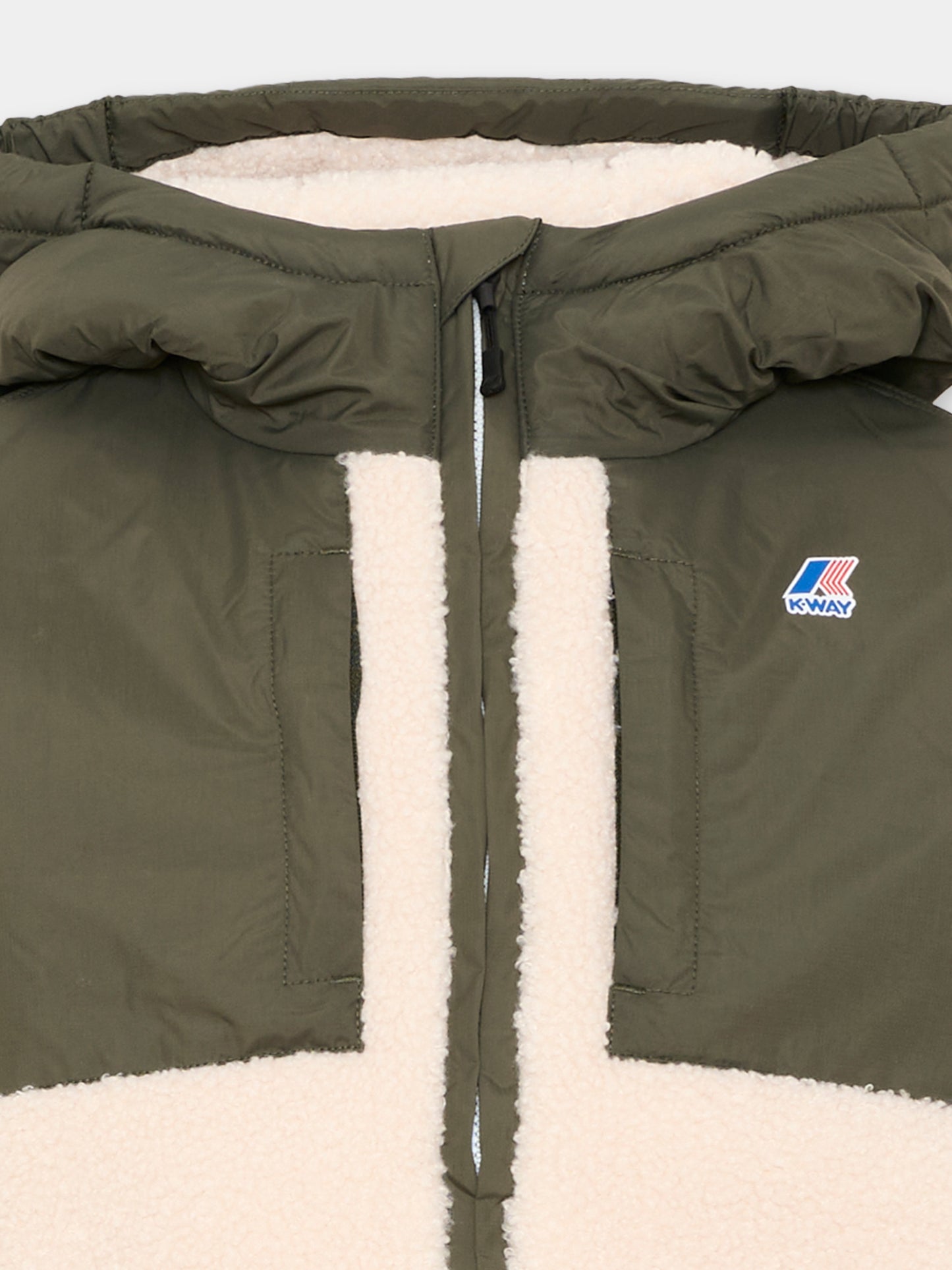 Ecopelliccia verde Samson per bambini con logo,K-way,K21452W B0A