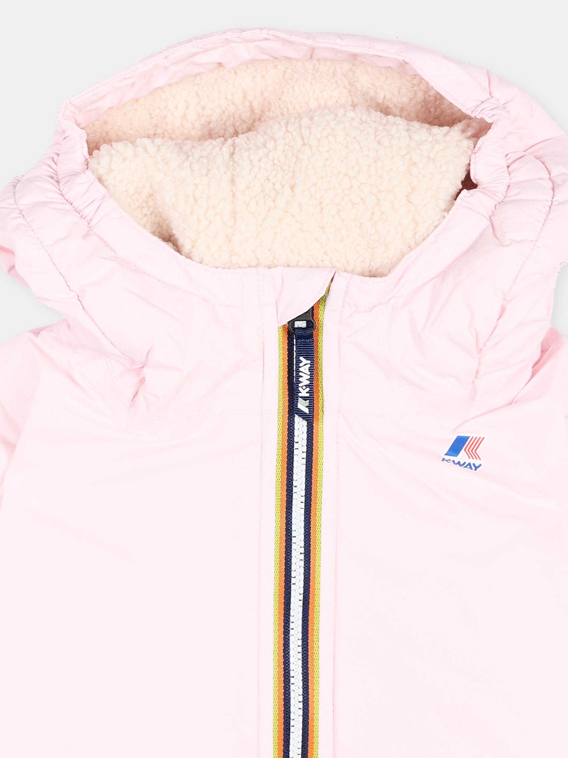 Piumino rosa Claudine Orsetto per neonata con logo,K-way,K7142RW W4U