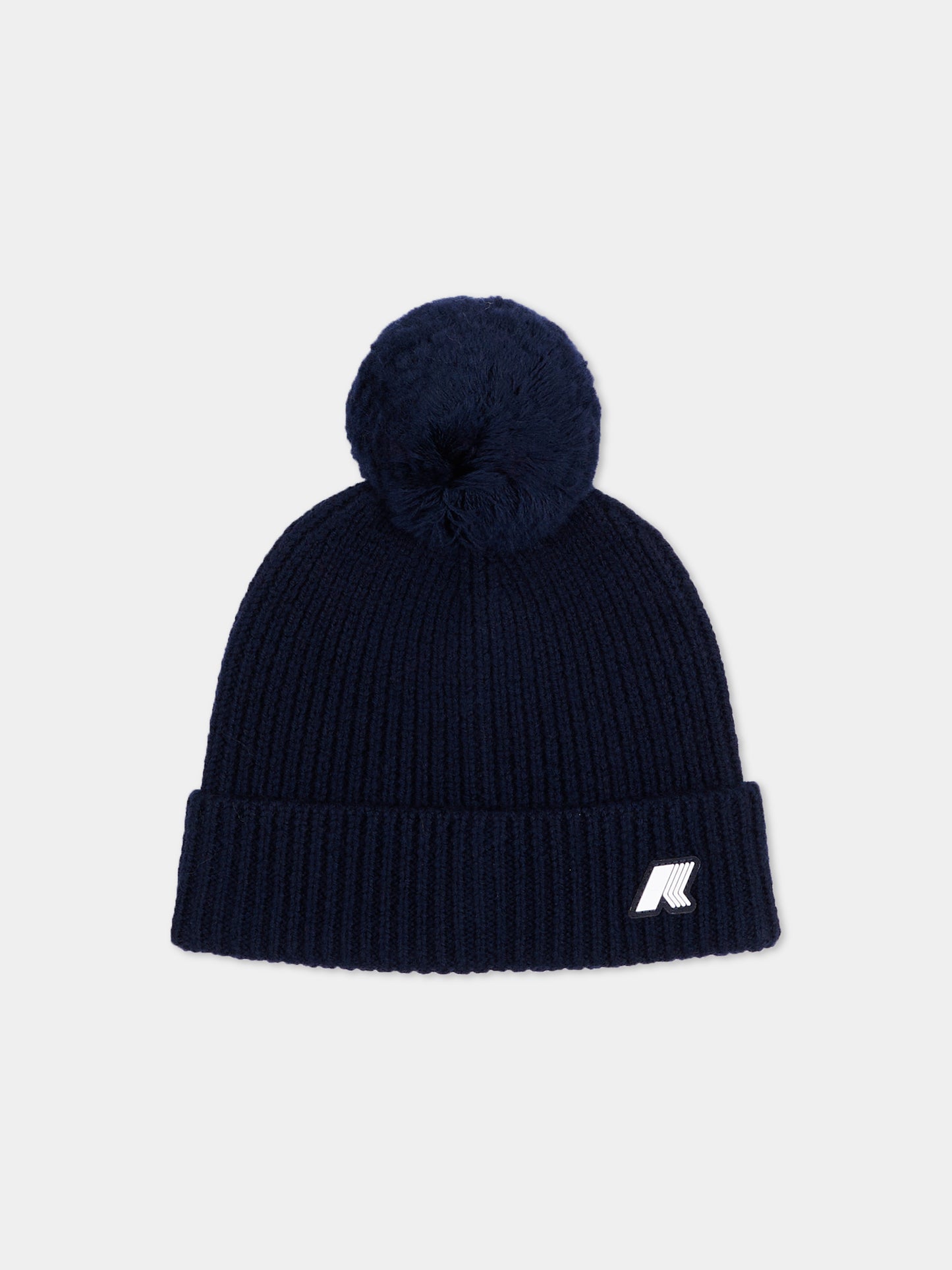 Berretto blu per neonato con logo,K-way,K1151RW K89