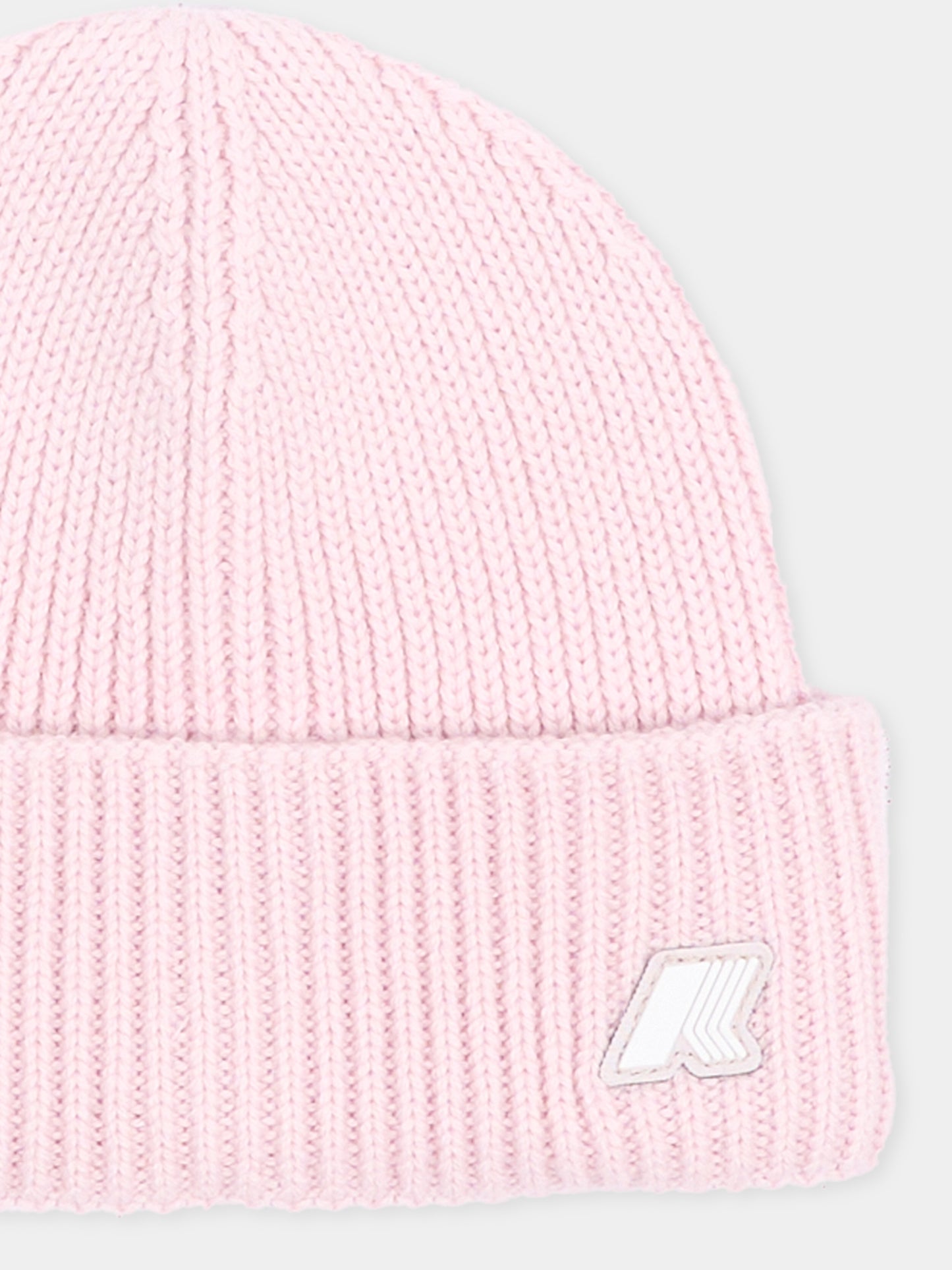 Berretto rosa per neonata con logo,K-way,K1151RW W4U