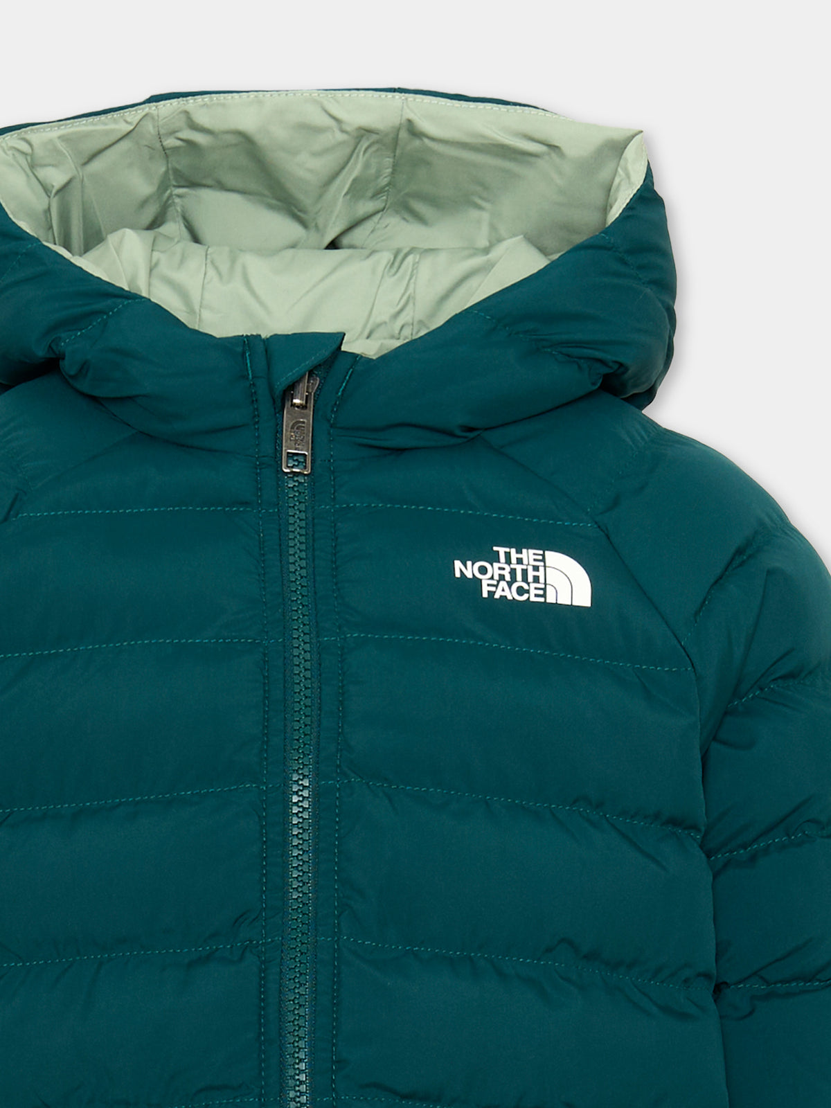 Piumino verde per bambino con cappuccio,The North Face Kids,NF0A88VJN4J1