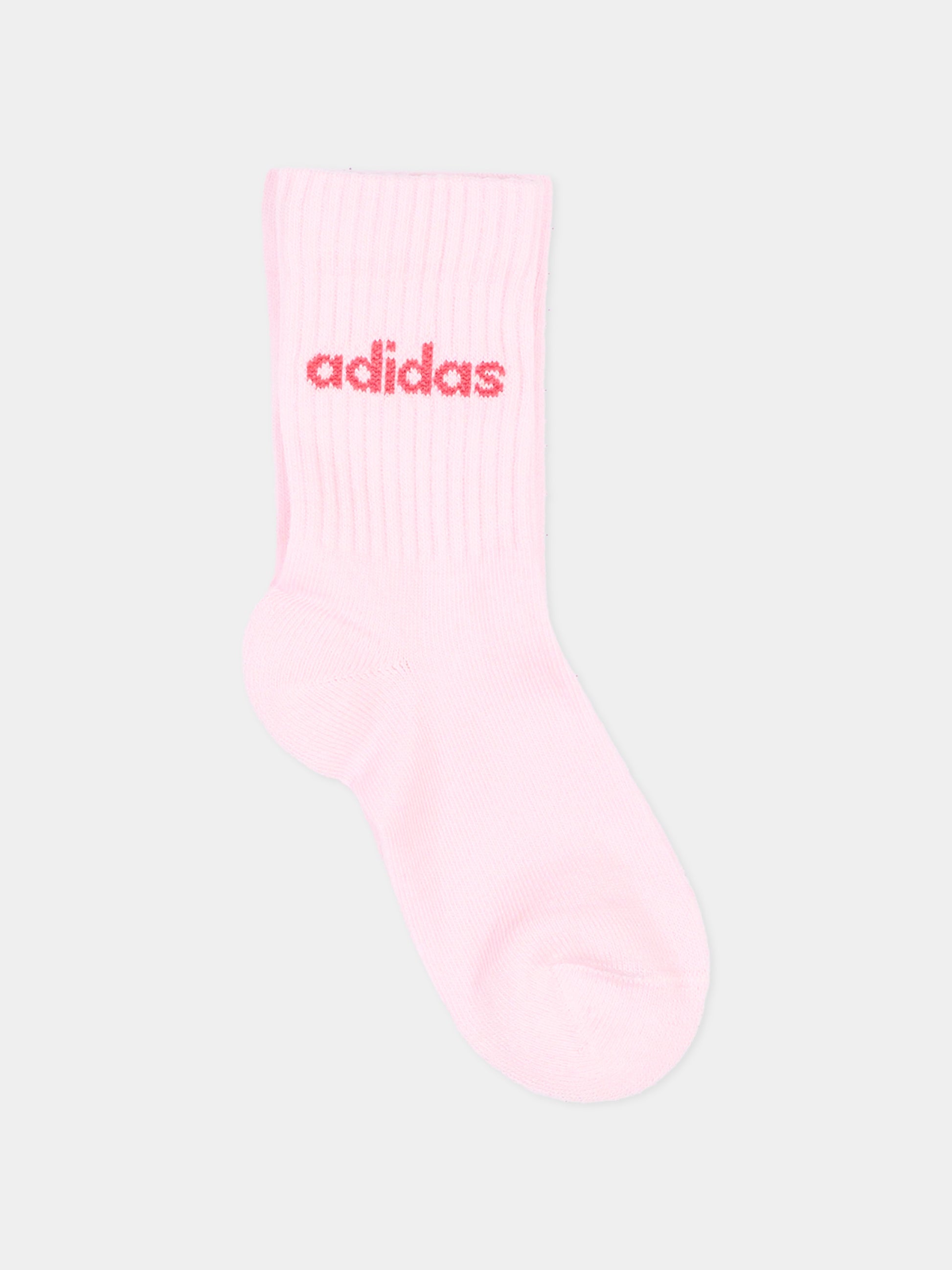 Calze in spugna rosa per bambina con logo,Adidas,KQ9236