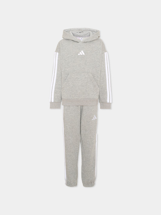 Completo sportivo grigio per bambino con logo,Adidas,KY5497