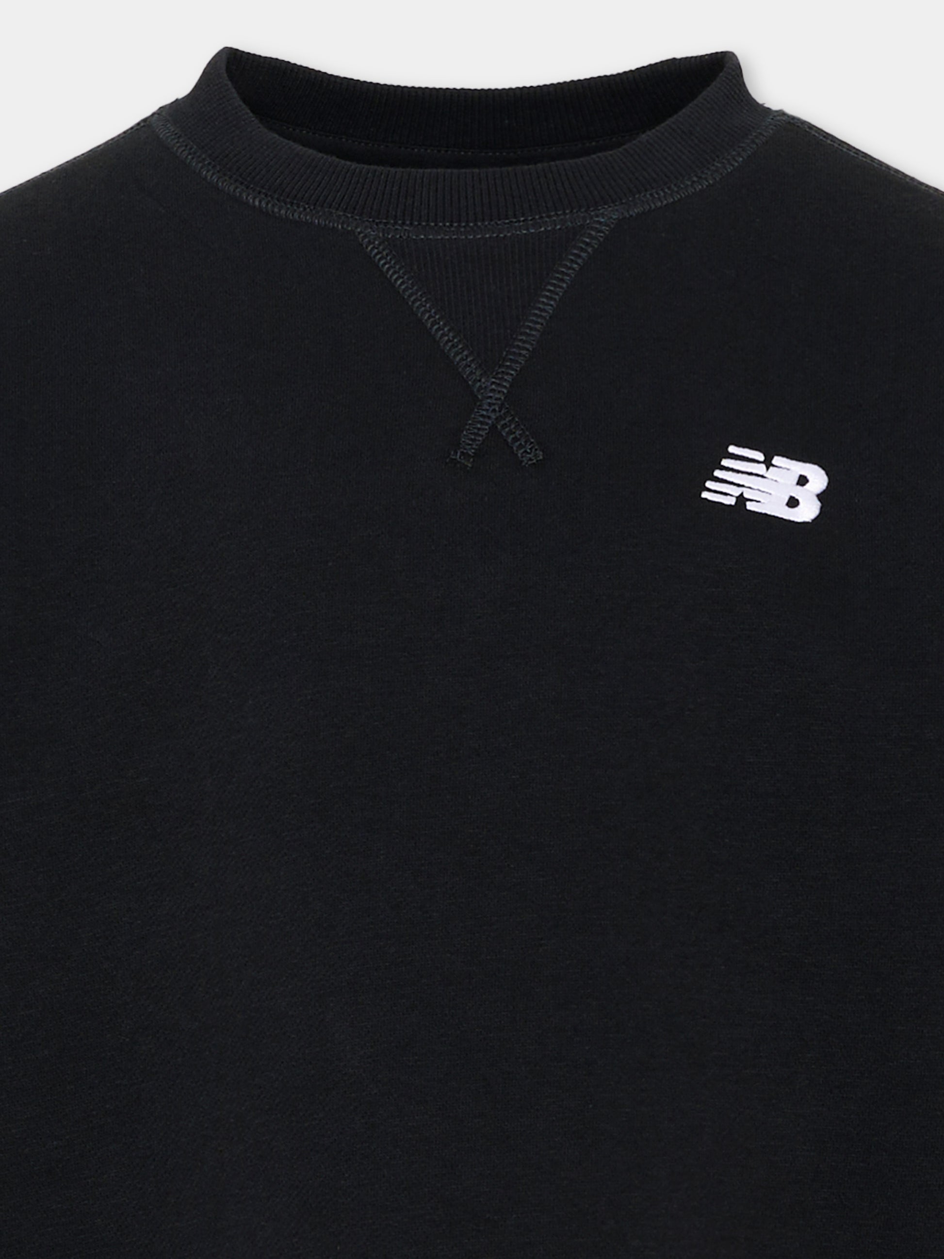 Felpa nera per bambini con logo,New Balance,LAKB0002 BK