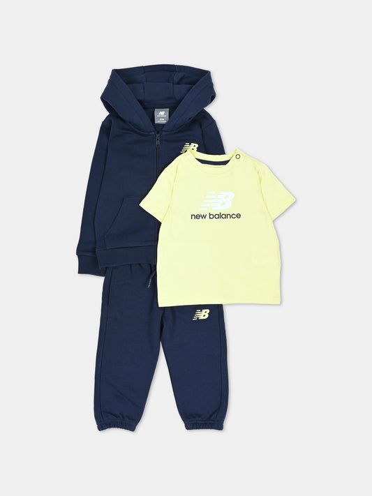 Completo sportivo lungo blu per neonato,New Balance,ISE0U4I NNY