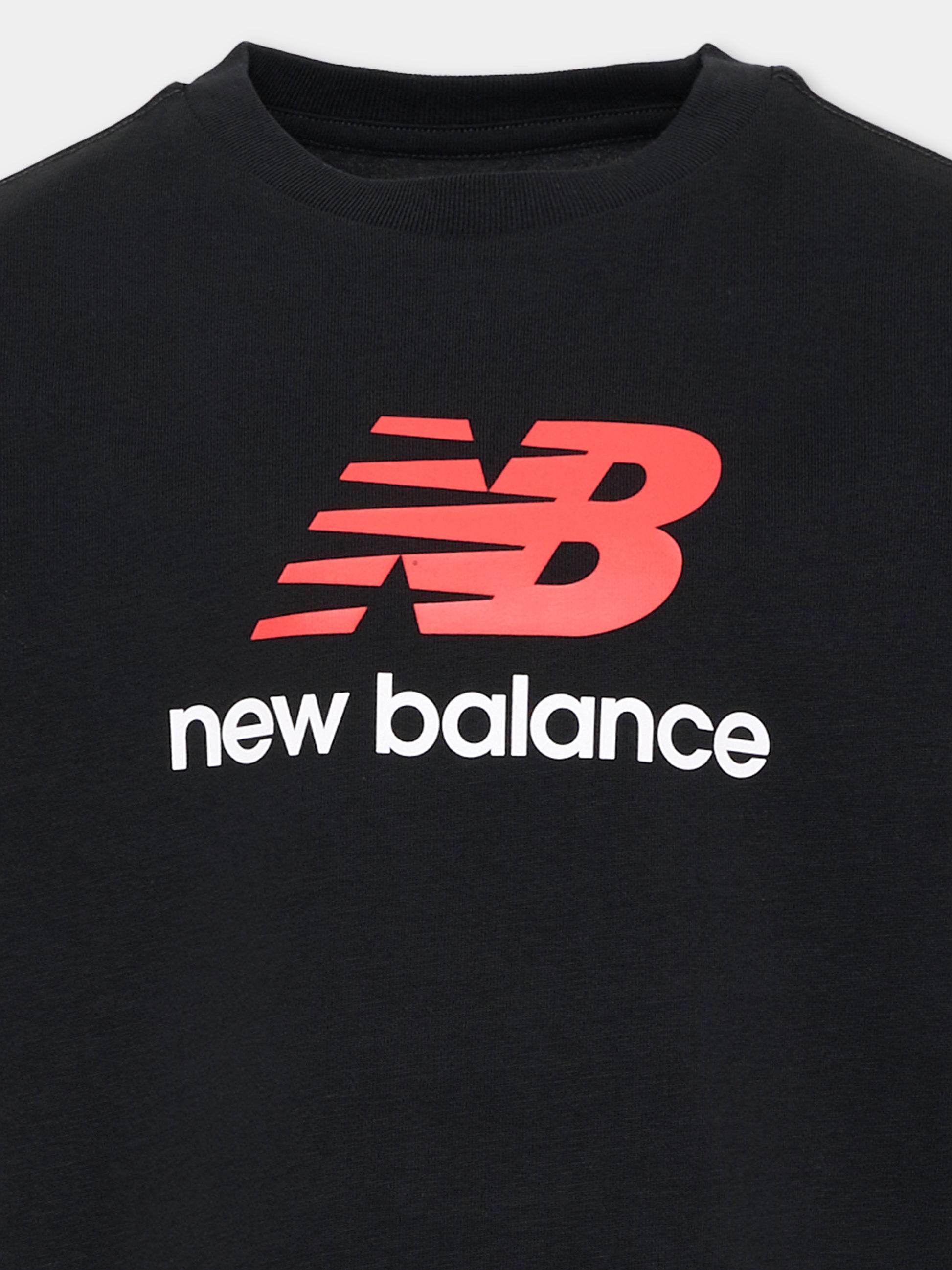 T-shirt nera per bambino con logo,New Balance,LAKB0254 BK