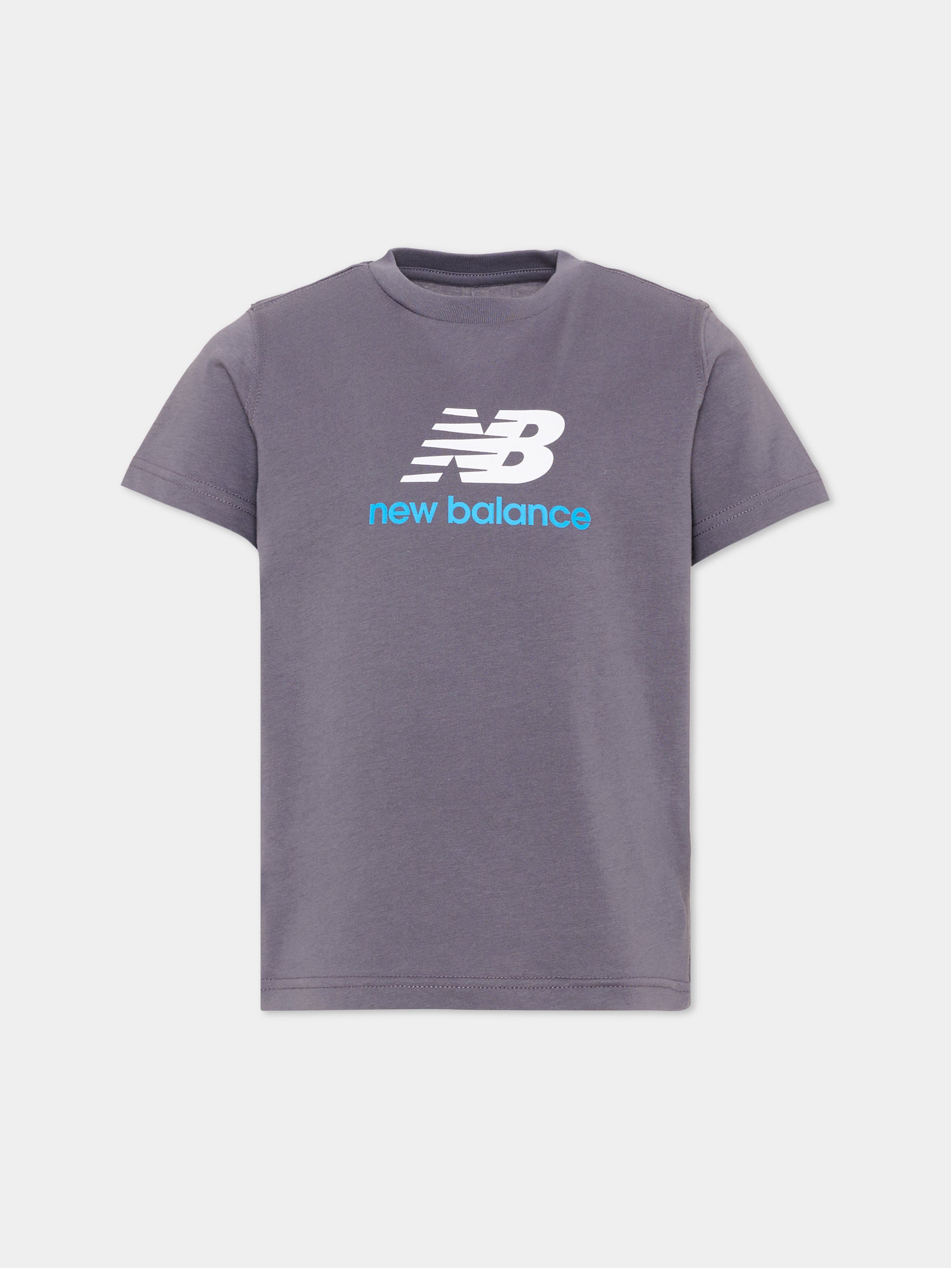 T-shirt grigia per bambino con logo,New Balance,LAKB0297 AA9