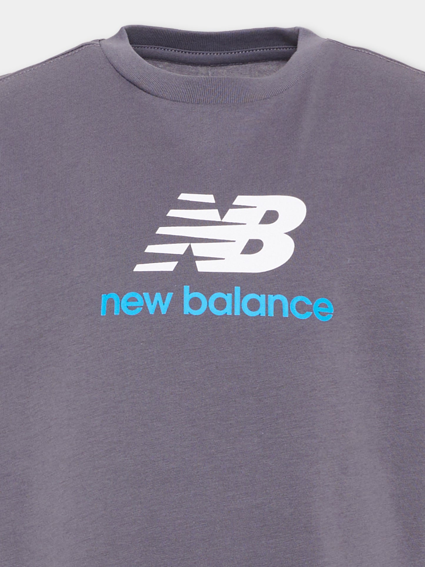 T-shirt grigia per bambino con logo,New Balance,LAKB0297 AA9