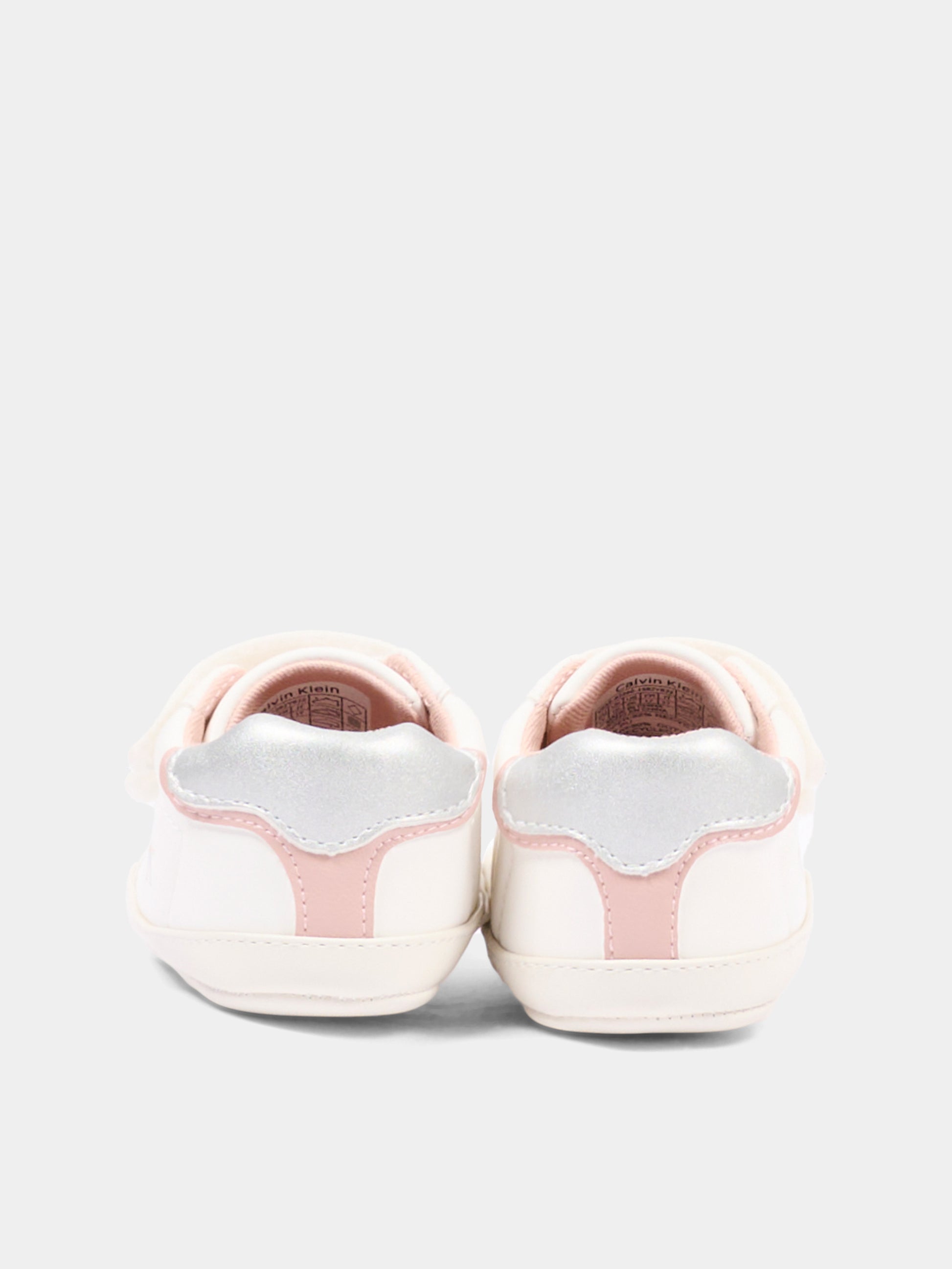 Sneakers bianche per neonata con logo,Calvin Klein Kids,V0A9 83380 1582Y622