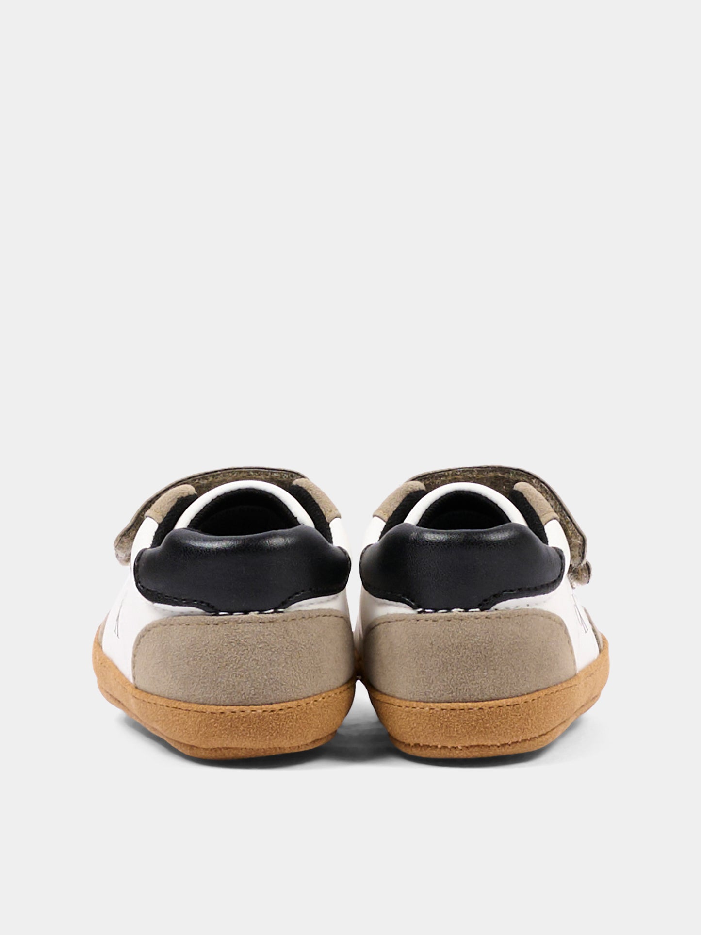 Sneakers beige per neonato con velcro,Calvin Klein Kids,V0B9 83438 1976Y746