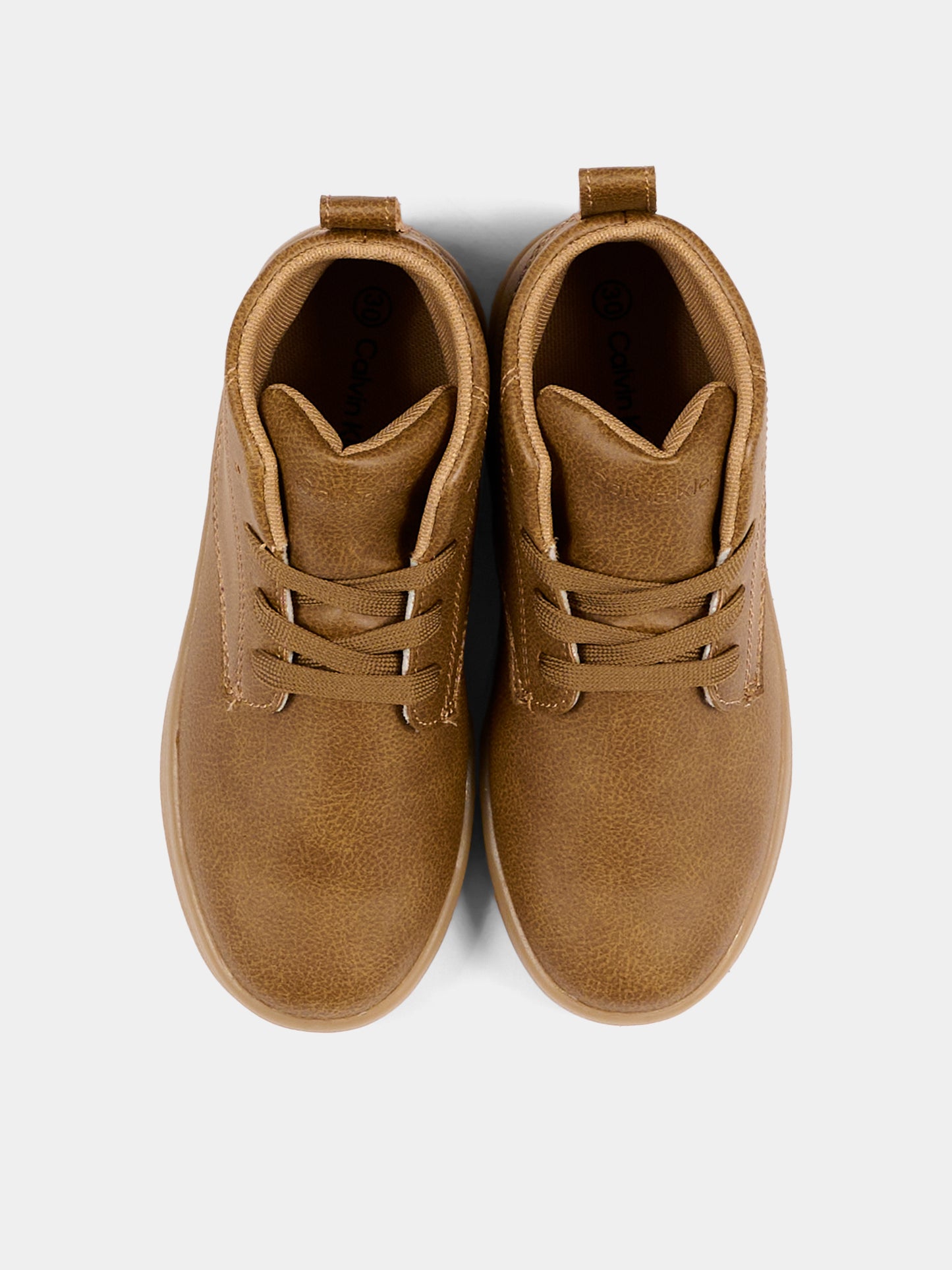 Sneakers alte marroni per bambino con logo,Calvin Klein Kids,V3X4 83458 0315582