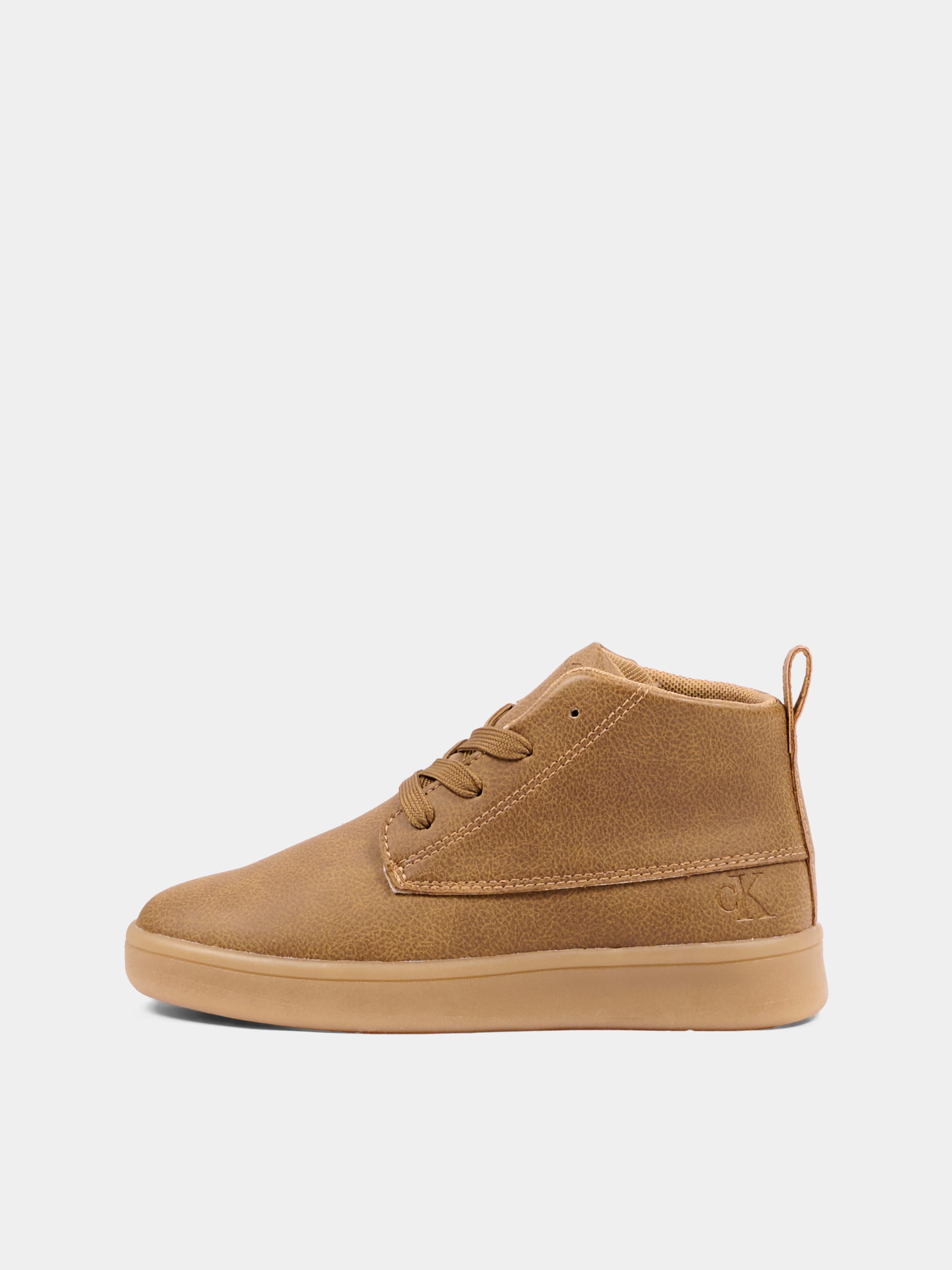 Sneakers alte marroni per bambino con logo,Calvin Klein Kids,V3X4 83458 0315582