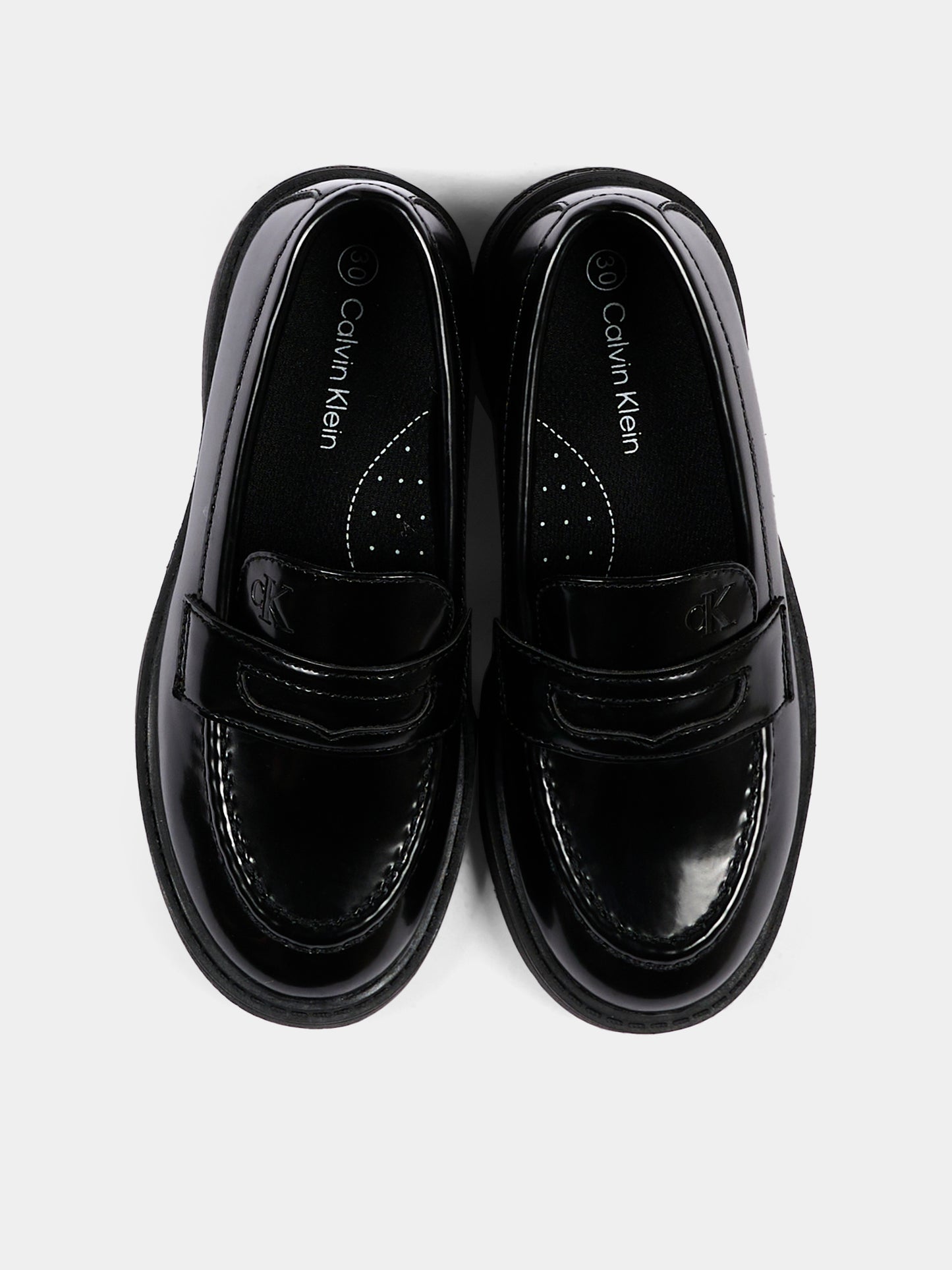 Mocassini nero per bambino con logo,Calvin Klein Kids,V3X4 83493 1453999