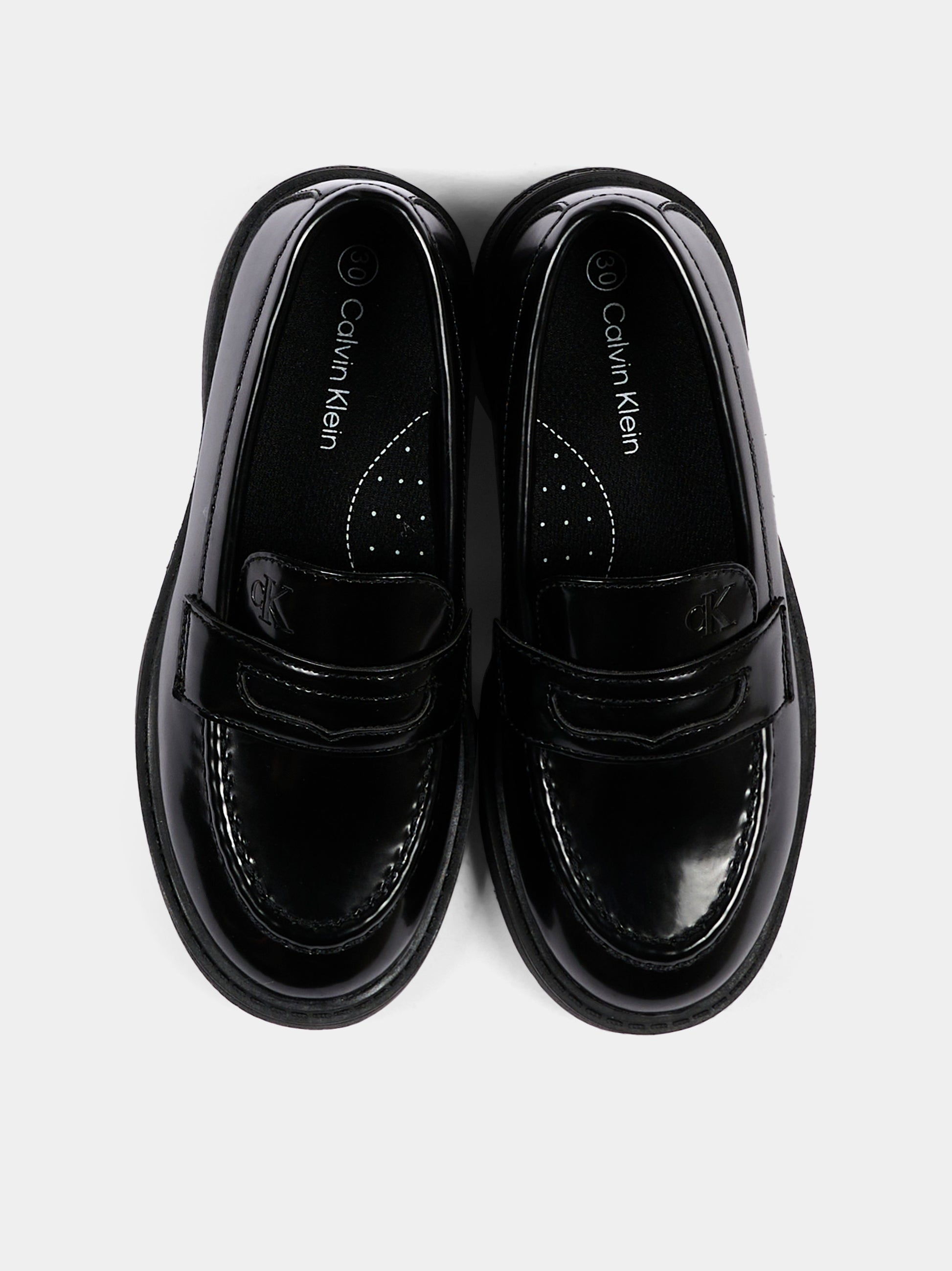 Mocassini nero per bambino con logo,Calvin Klein Kids,V3X4 83493 1453999
