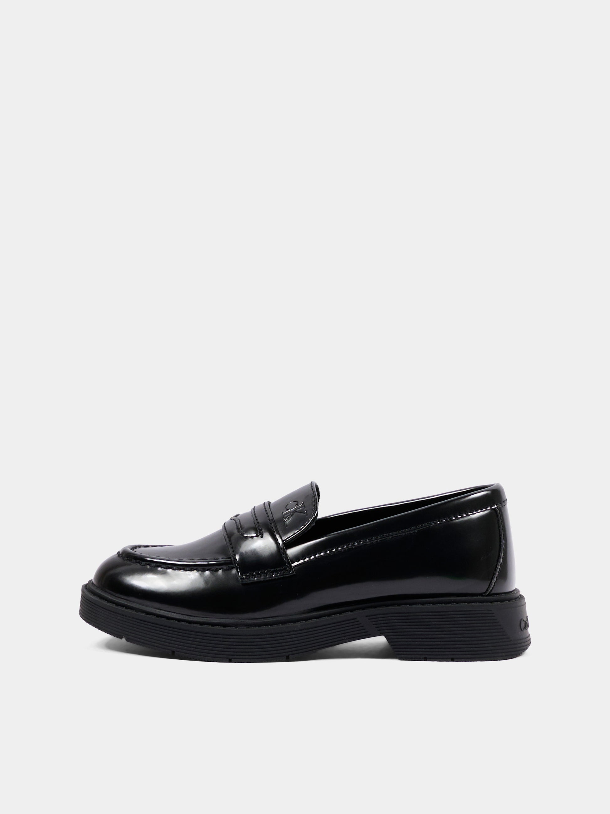 Mocassini nero per bambino con logo,Calvin Klein Kids,V3X4 83493 1453999