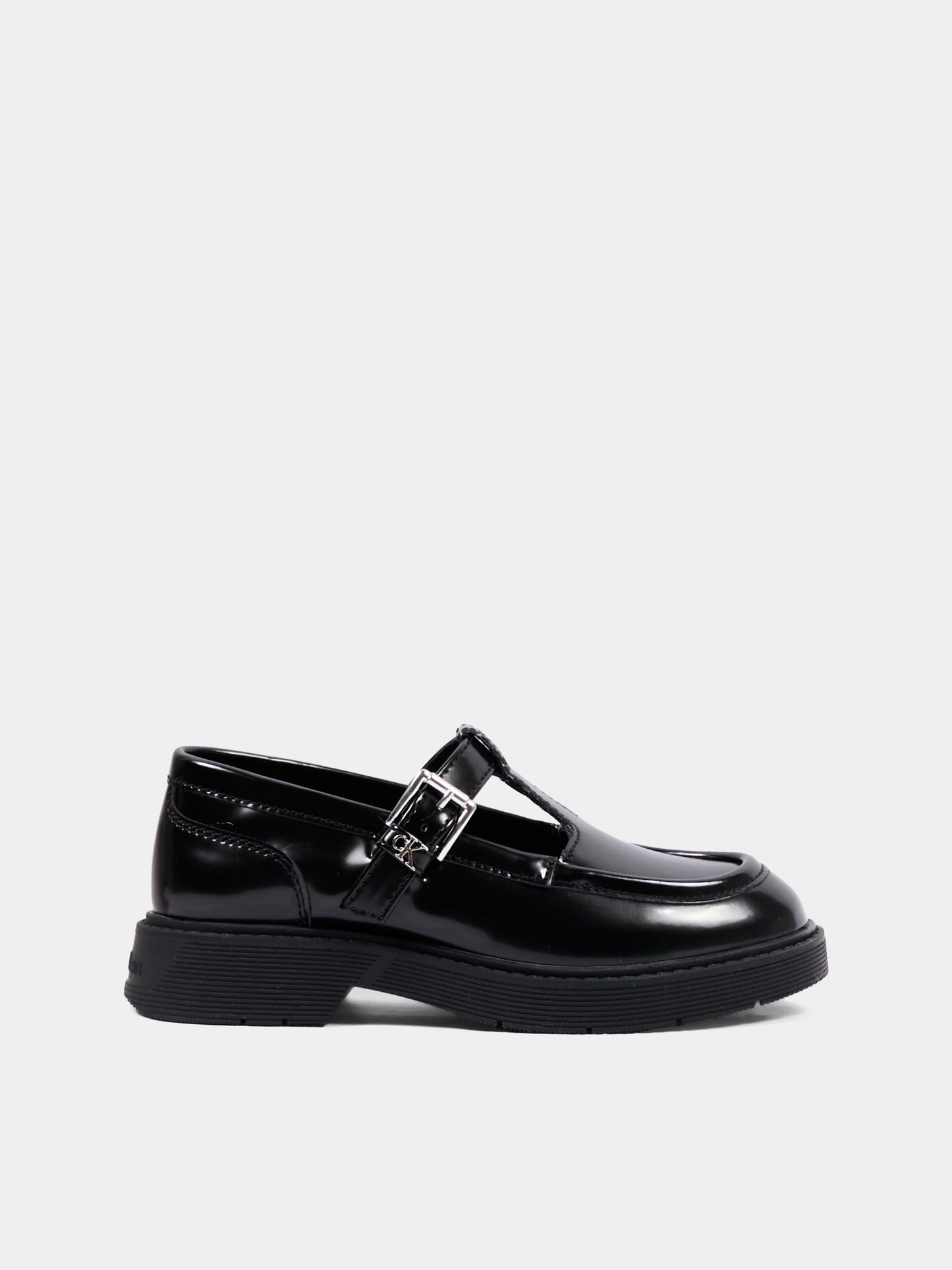 Occhi Di Bue nero per bambina con fibbia,Calvin Klein Kids,V3A4 83405 1458999