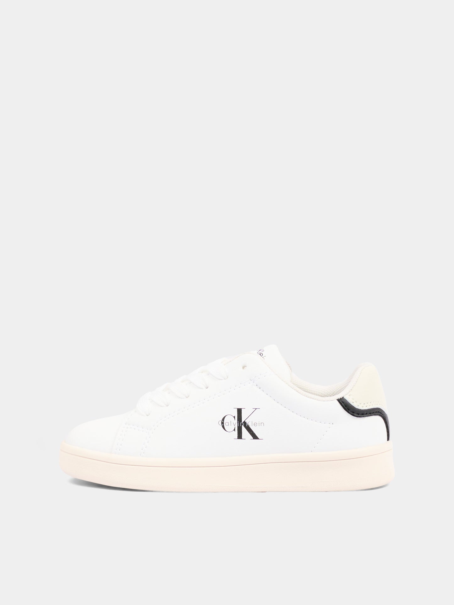 Sneakers bianche per bambini con logo,Calvin Klein Kids,V3X9 83447 1355Y631