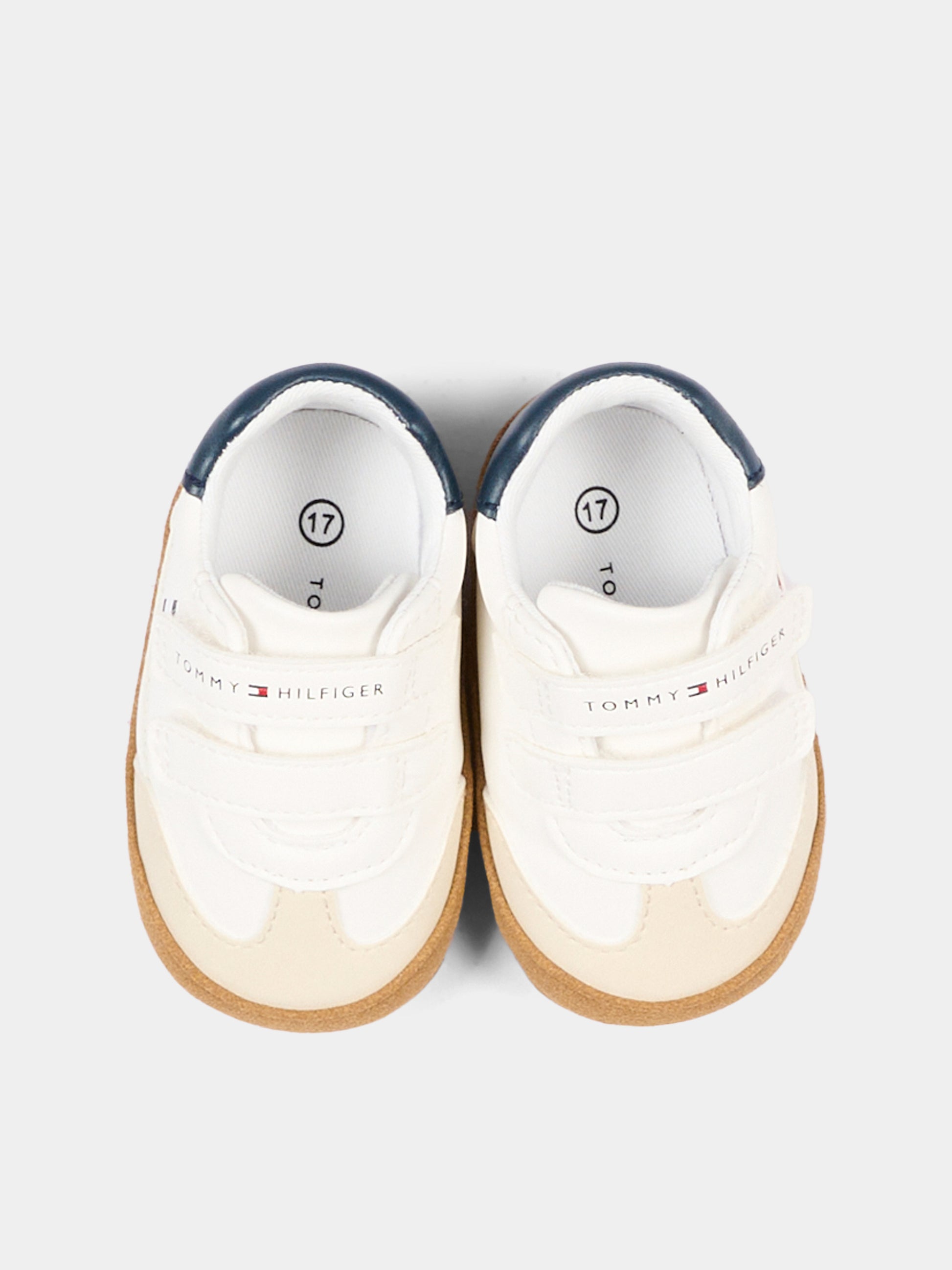 Sneakers beige per neonato con logo,Tommy Hilfiger Junior,T0B9 35210 1755B058