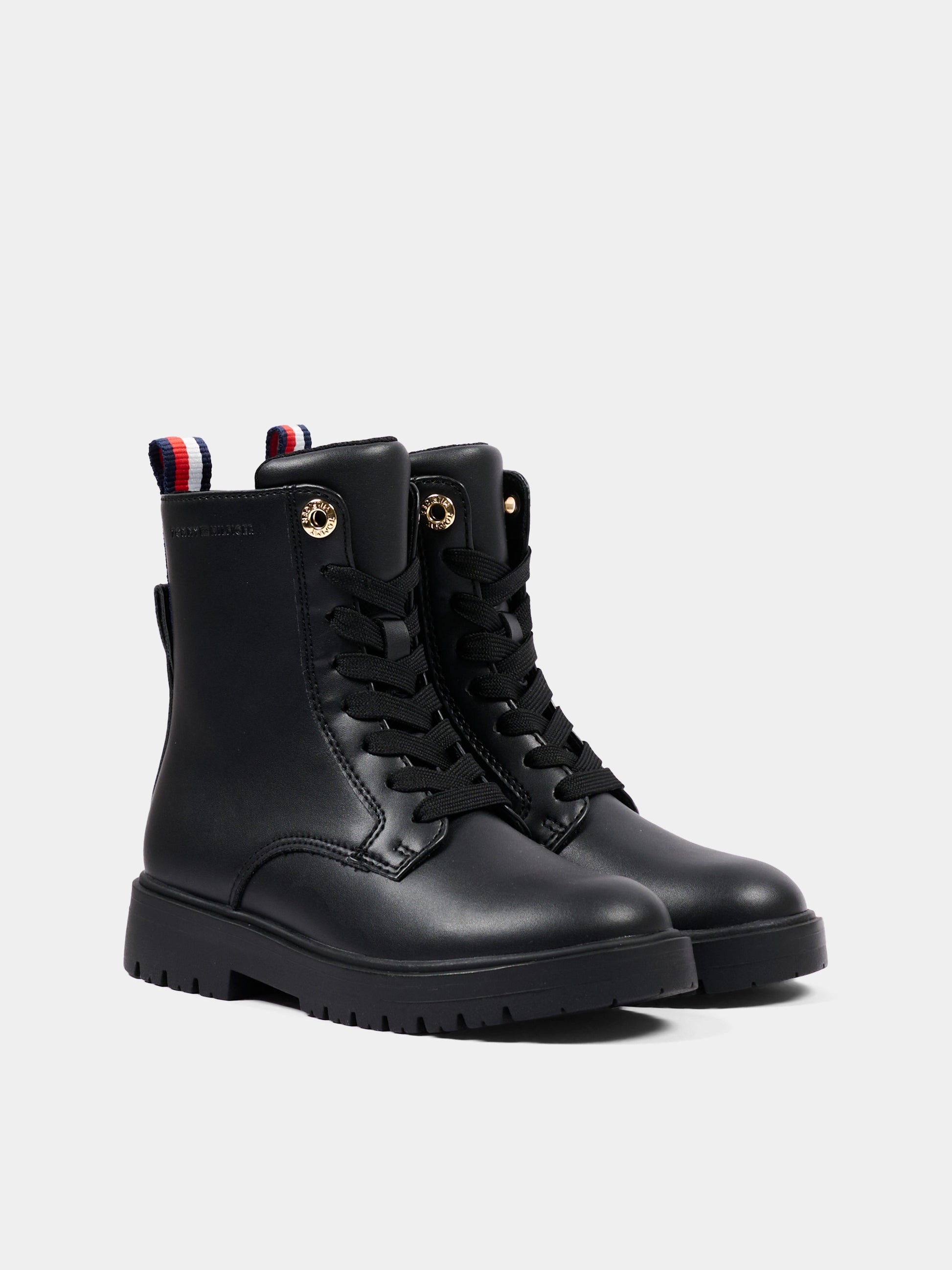Anfibi nero per bambina con logo,Tommy Hilfiger Junior,T3A5 35157 1355999