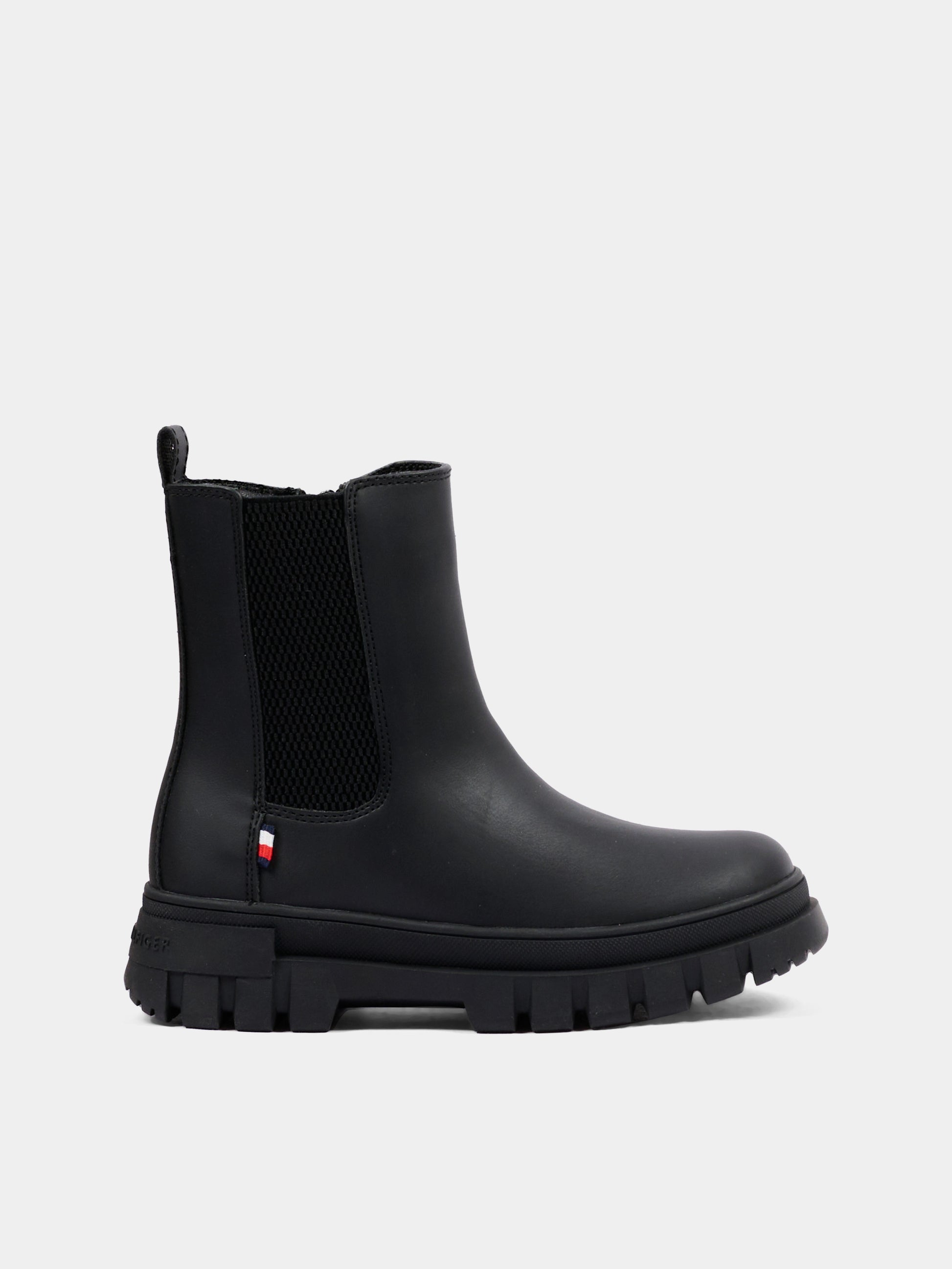 Stivaletti neri per bambino con logo,Tommy Hilfiger Junior,T3X5 35295 1355999