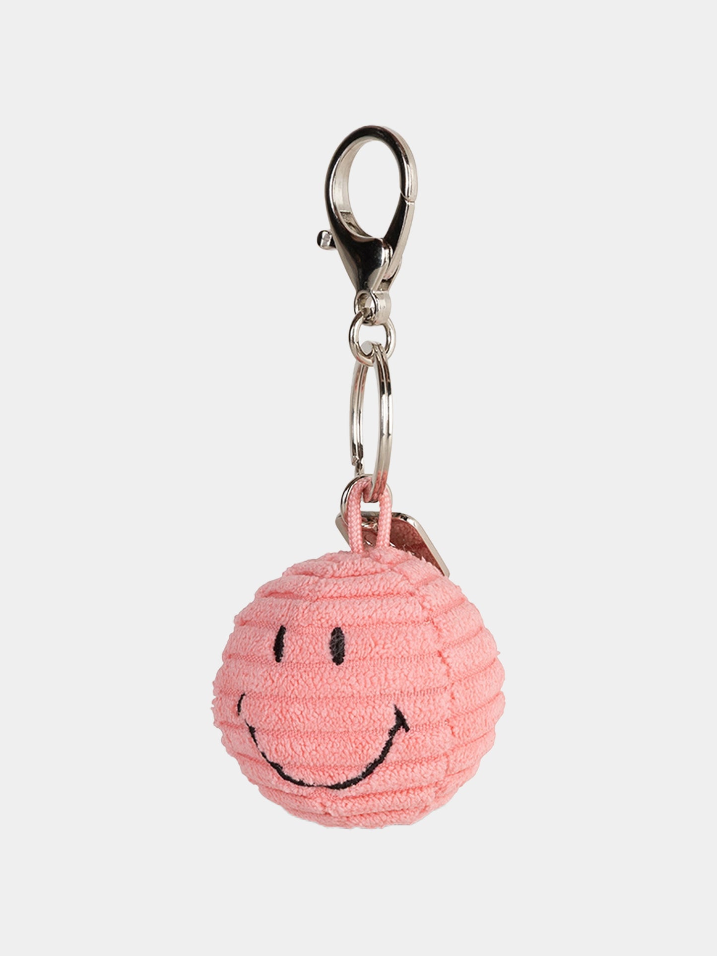 Portachiavi Smile rosa per bambina,Bon Ton Toys,SMILEY KEYCHAIN ECO COURDUROY BUBBLEGUM PINK