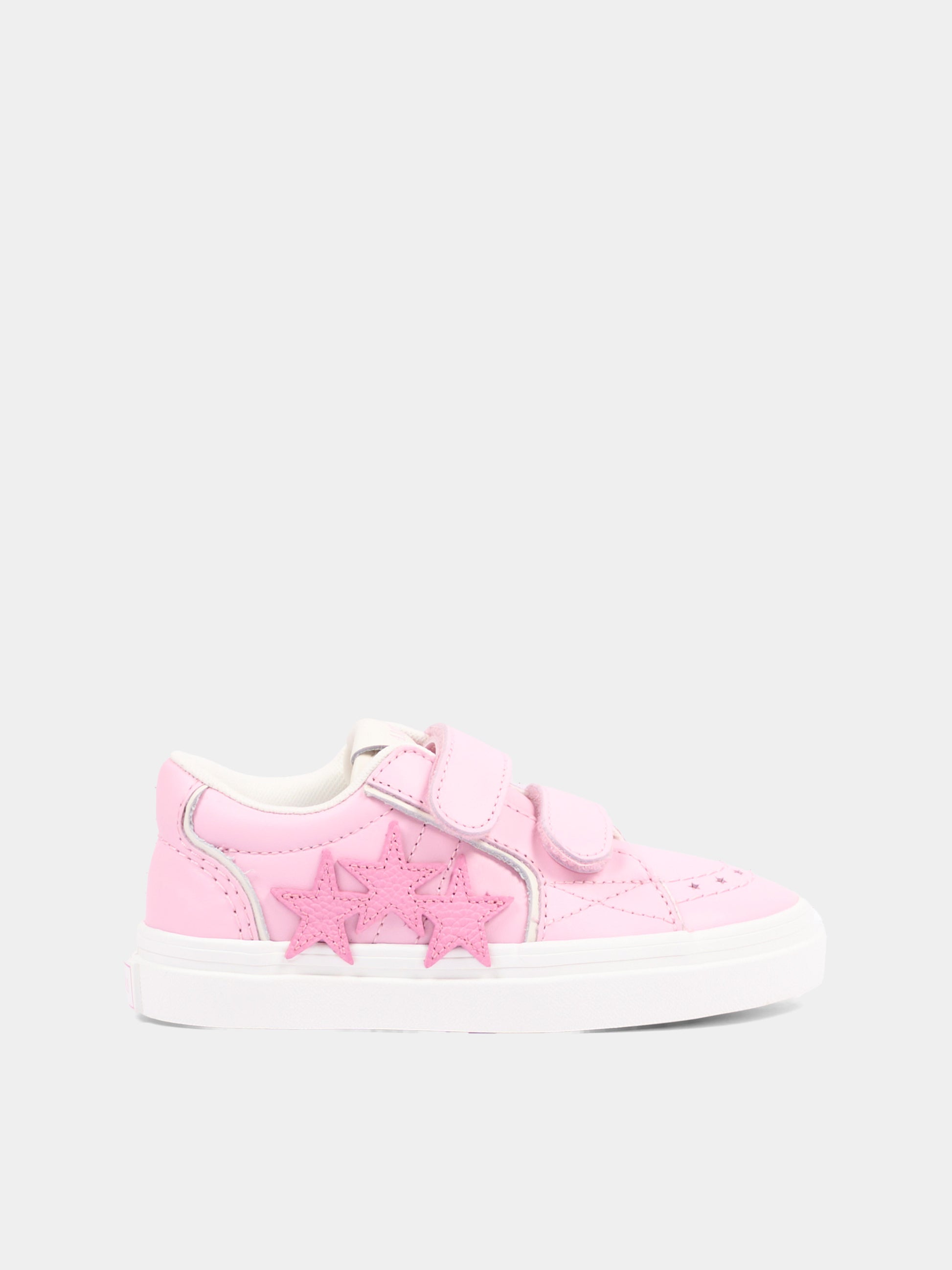 Sneakers rosa per bambina con stelle,Amiri,AC326SN001 002N GARDEN ROSE
