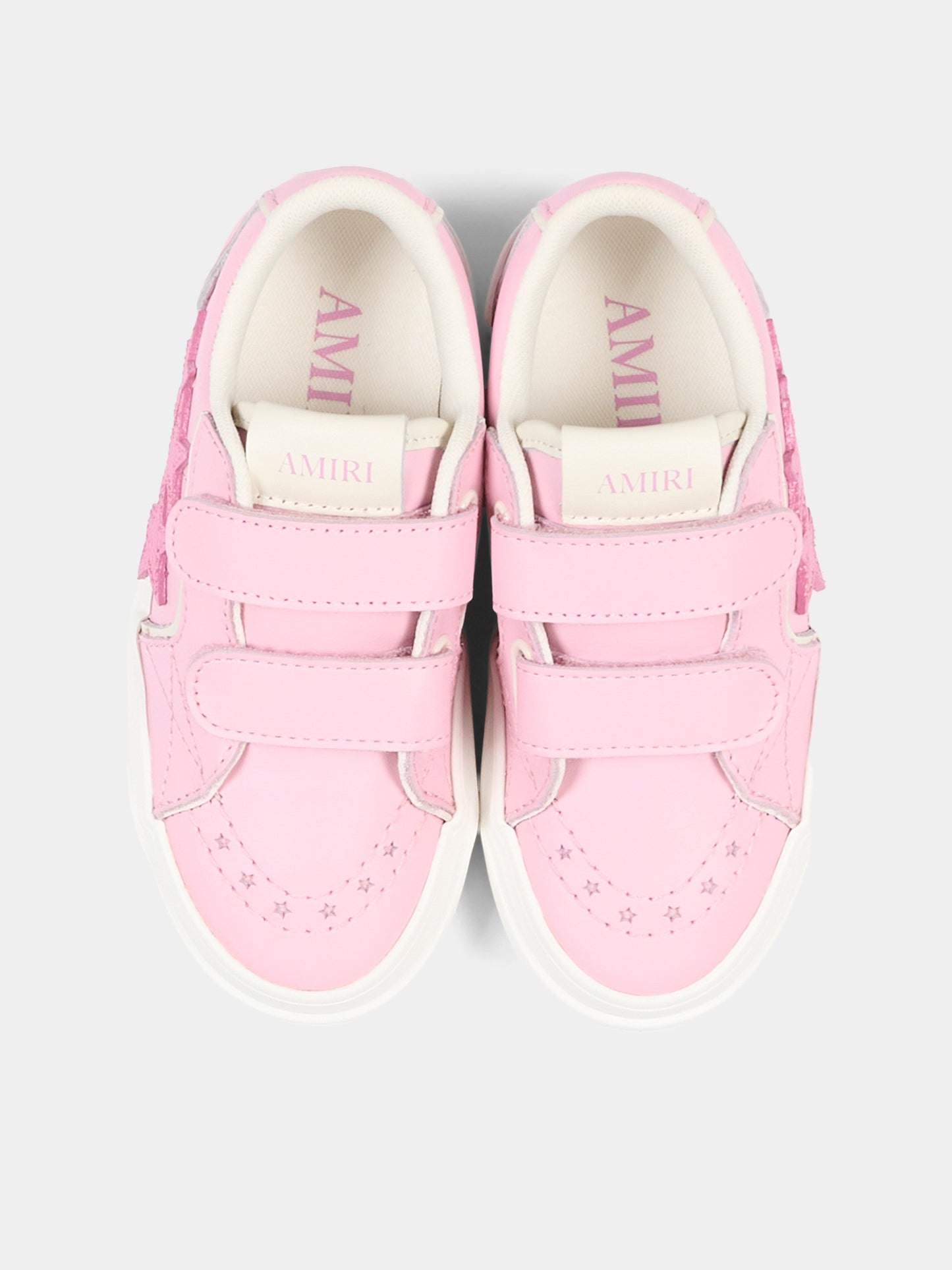 Sneakers rosa per bambina con stelle,Amiri,AC326SN001 002N GARDEN ROSE