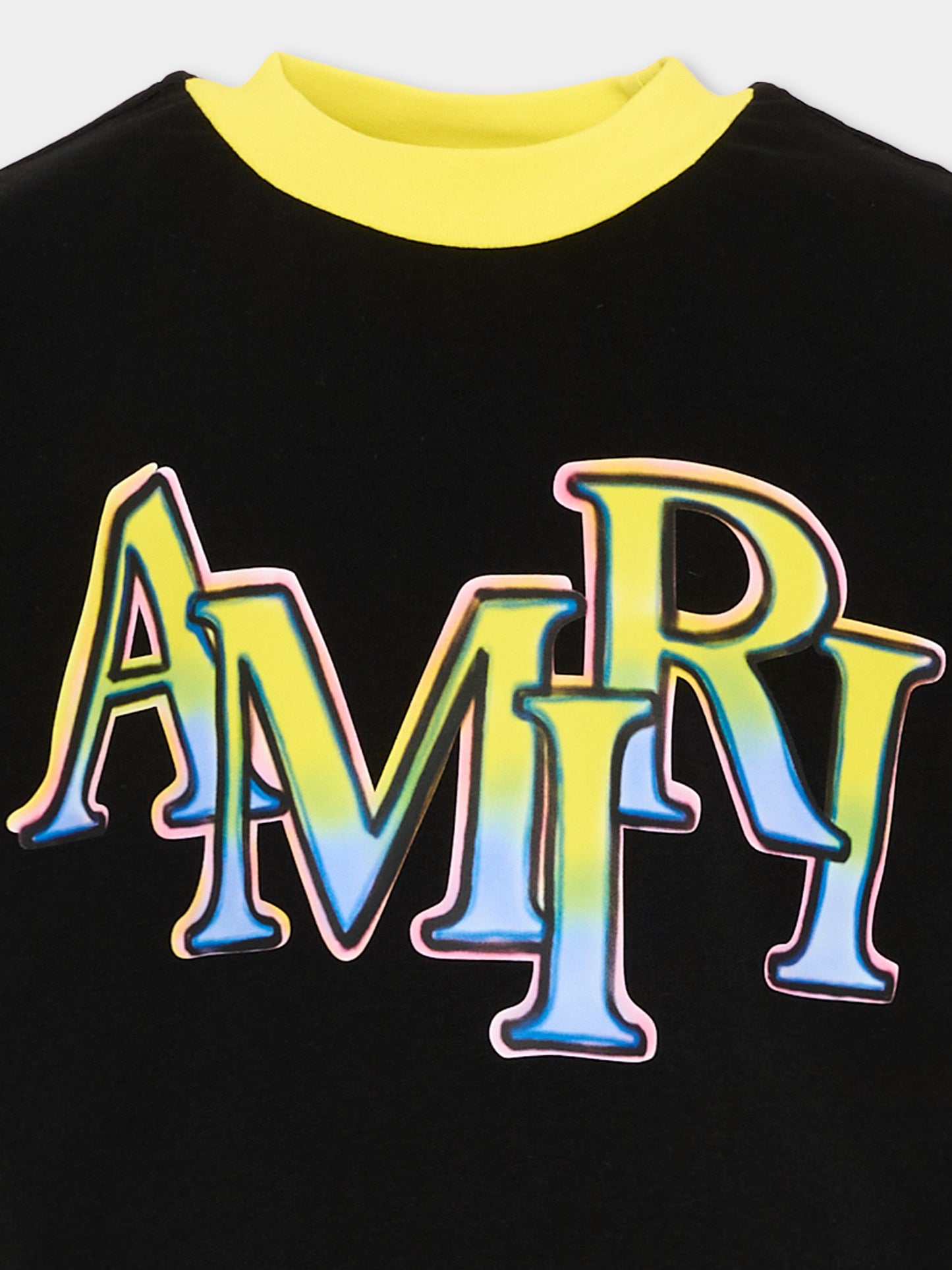 T-Shirt nera per bambini con logo,Amiri,ACTOJR1029 001 BLACK