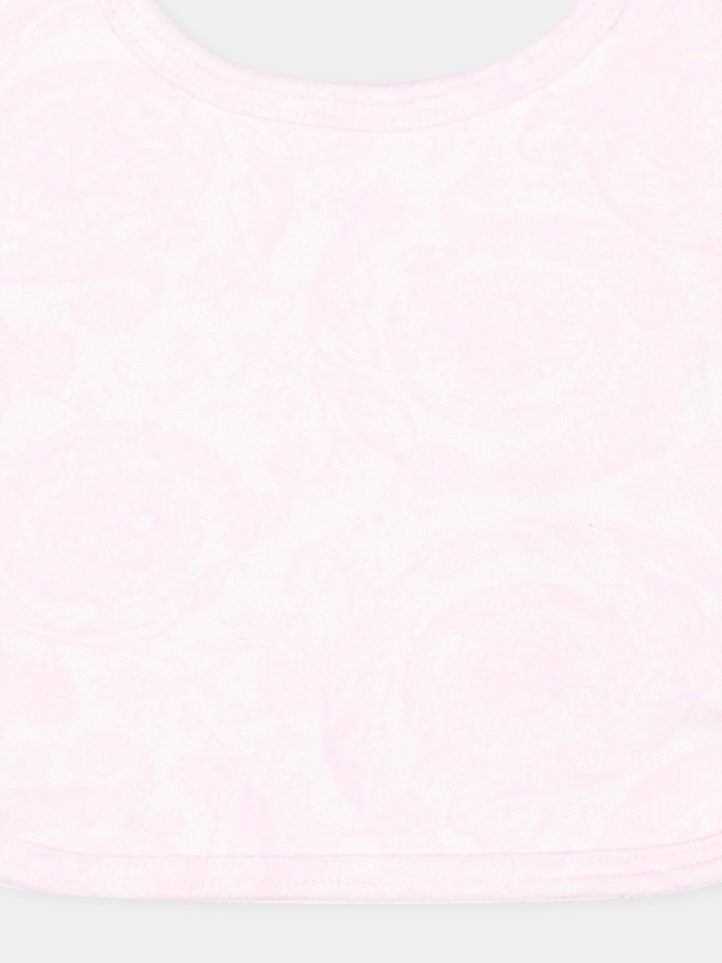 Bavaglino rosa per neonata con logo,Versace,1019286 1A18060 2P100