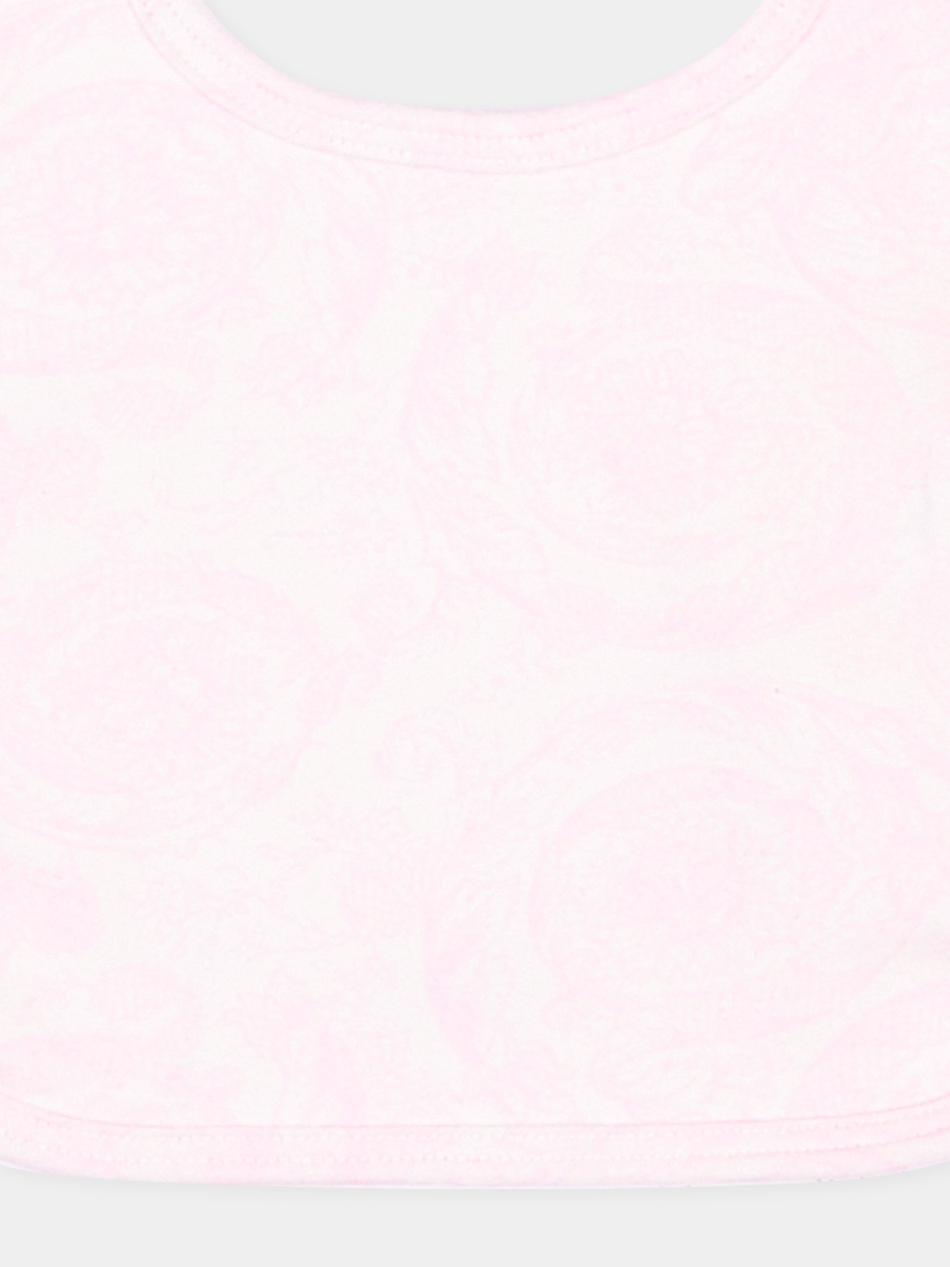 Bavaglino rosa per neonata con logo,Versace,1019286 1A18060 2P100