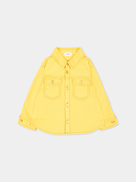 Giubbotto di jeans giallo per neonati,Versace,1025061 1A18202 1D170