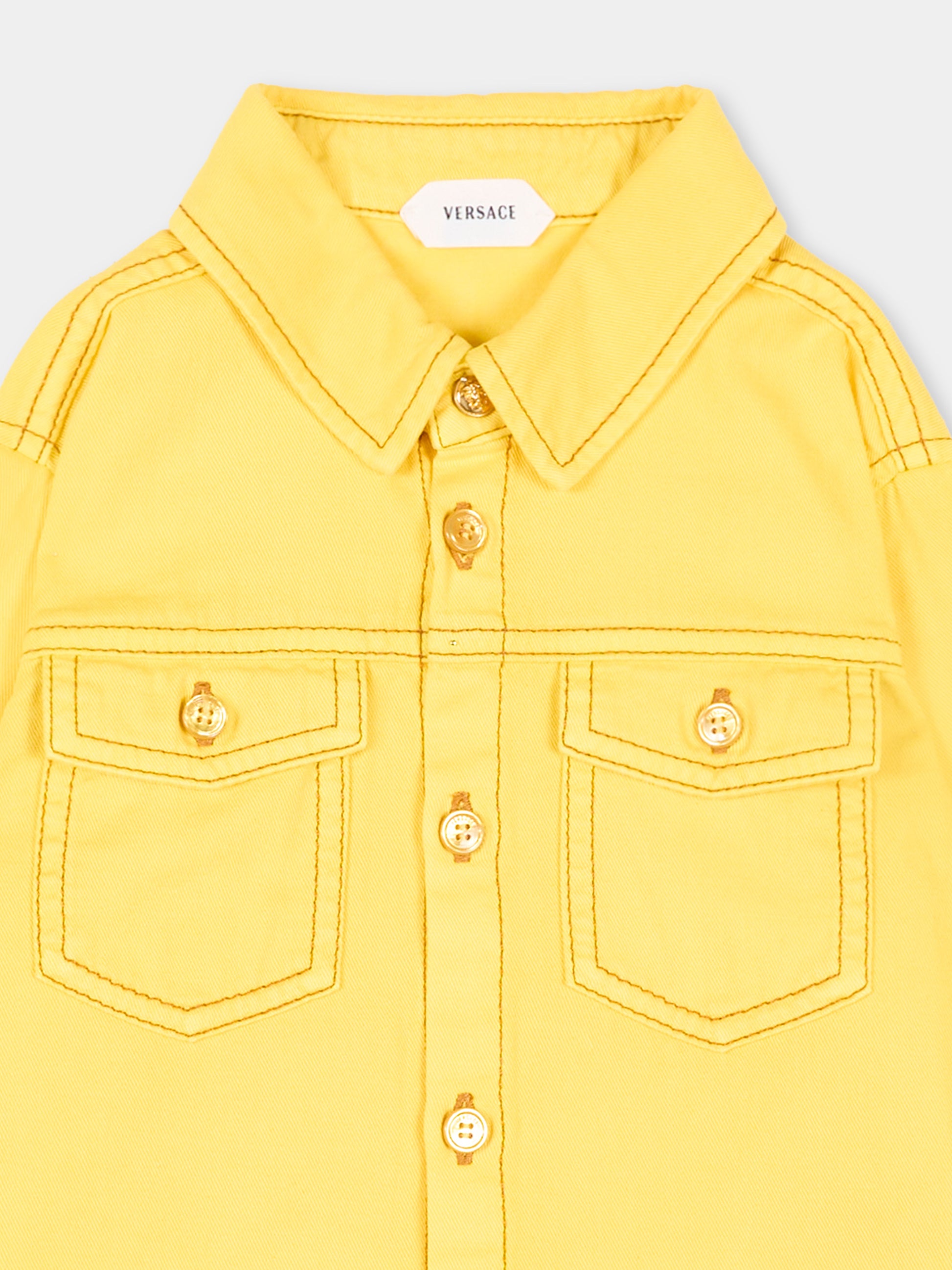 Giubbotto di jeans giallo per neonati,Versace,1025061 1A18202 1D170