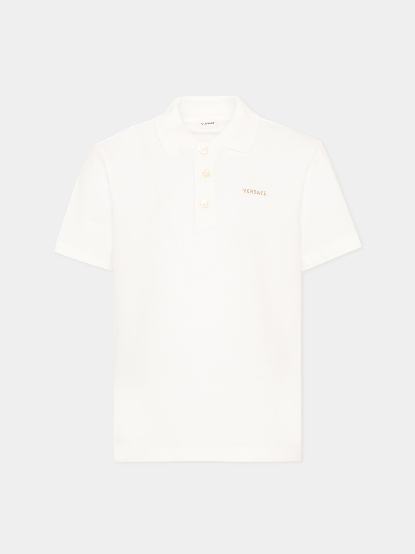 Polo bianca per bambino con logo,Versace,1024997 1A18165 2WO30